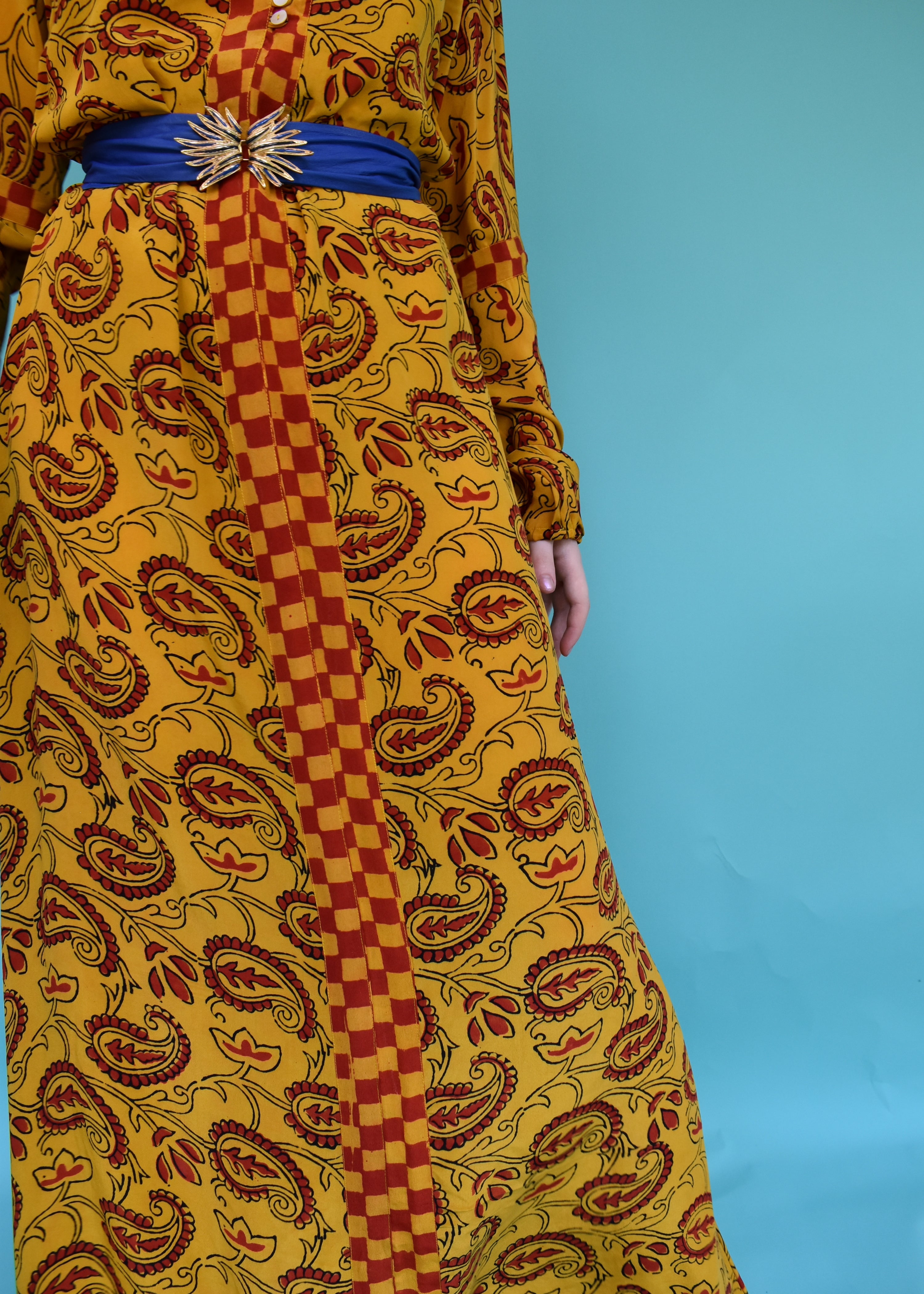 Zea Silk Crepe Kaftan Maxi Dress ~  Fusion XS