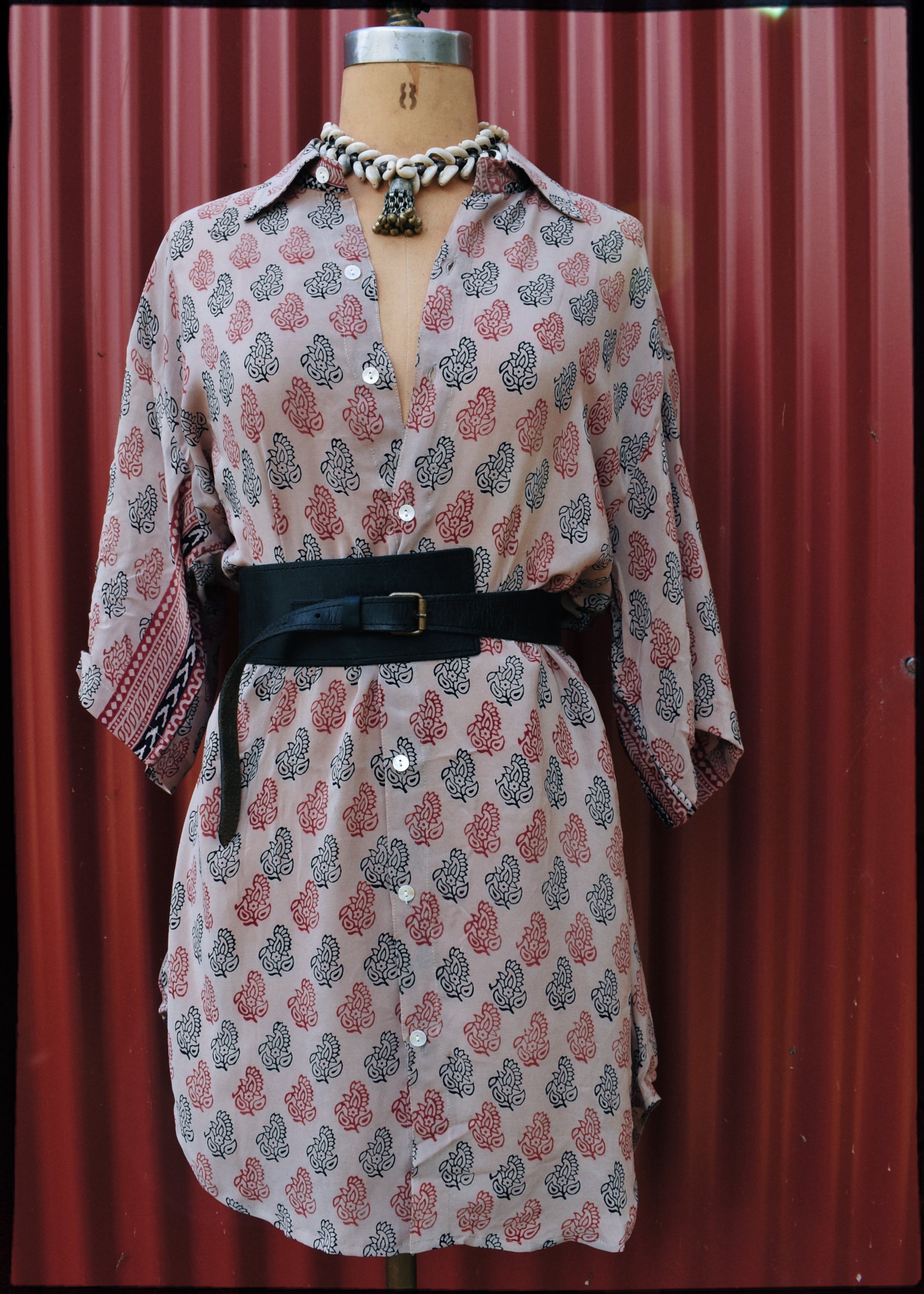 Astralagus Silk Crepe Oversized Shirt ~ Agarbatti
