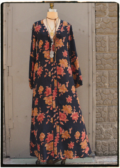 Zea Silk Crepe Kaftan Maxi Dress ~  Oriole S