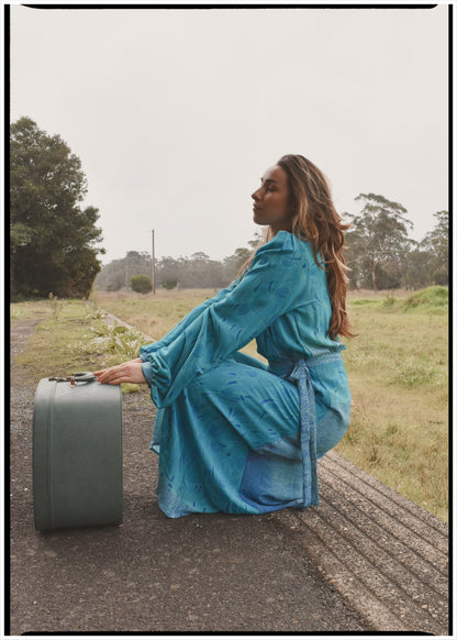 Caladium Silk Wrap Dress ~  Celestial S