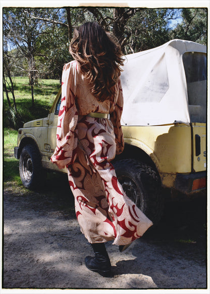 Caladium Wrap Silk Dress ~ Sylvan M