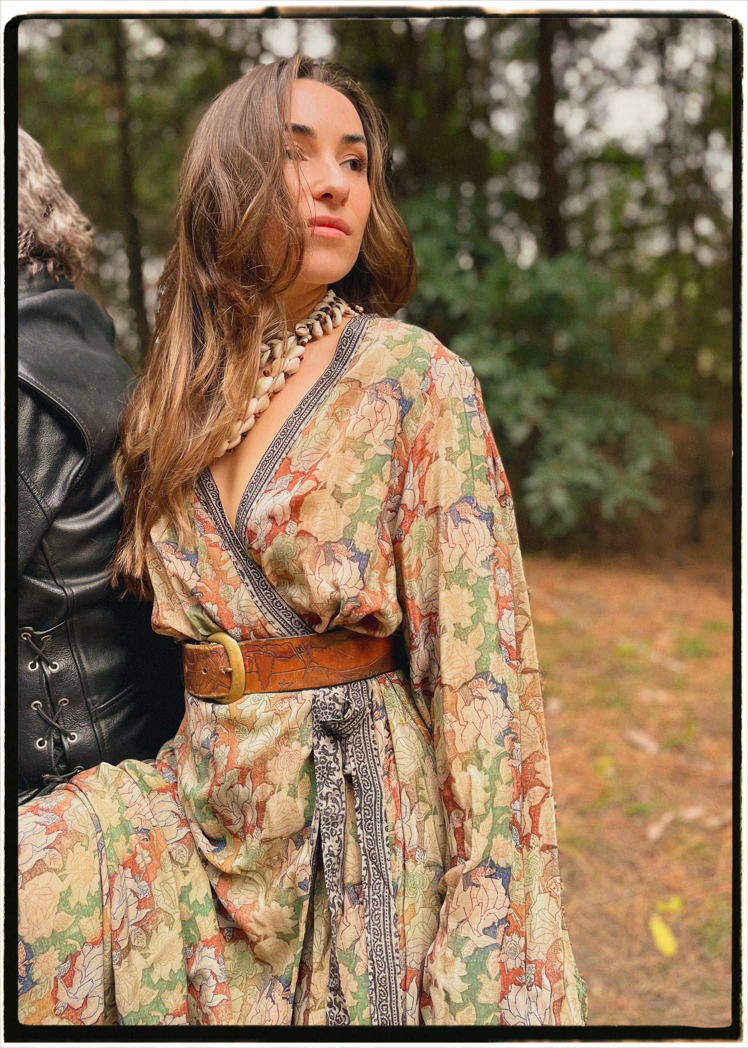 Caladium Wrap Silk Dress ~ Myristica XL