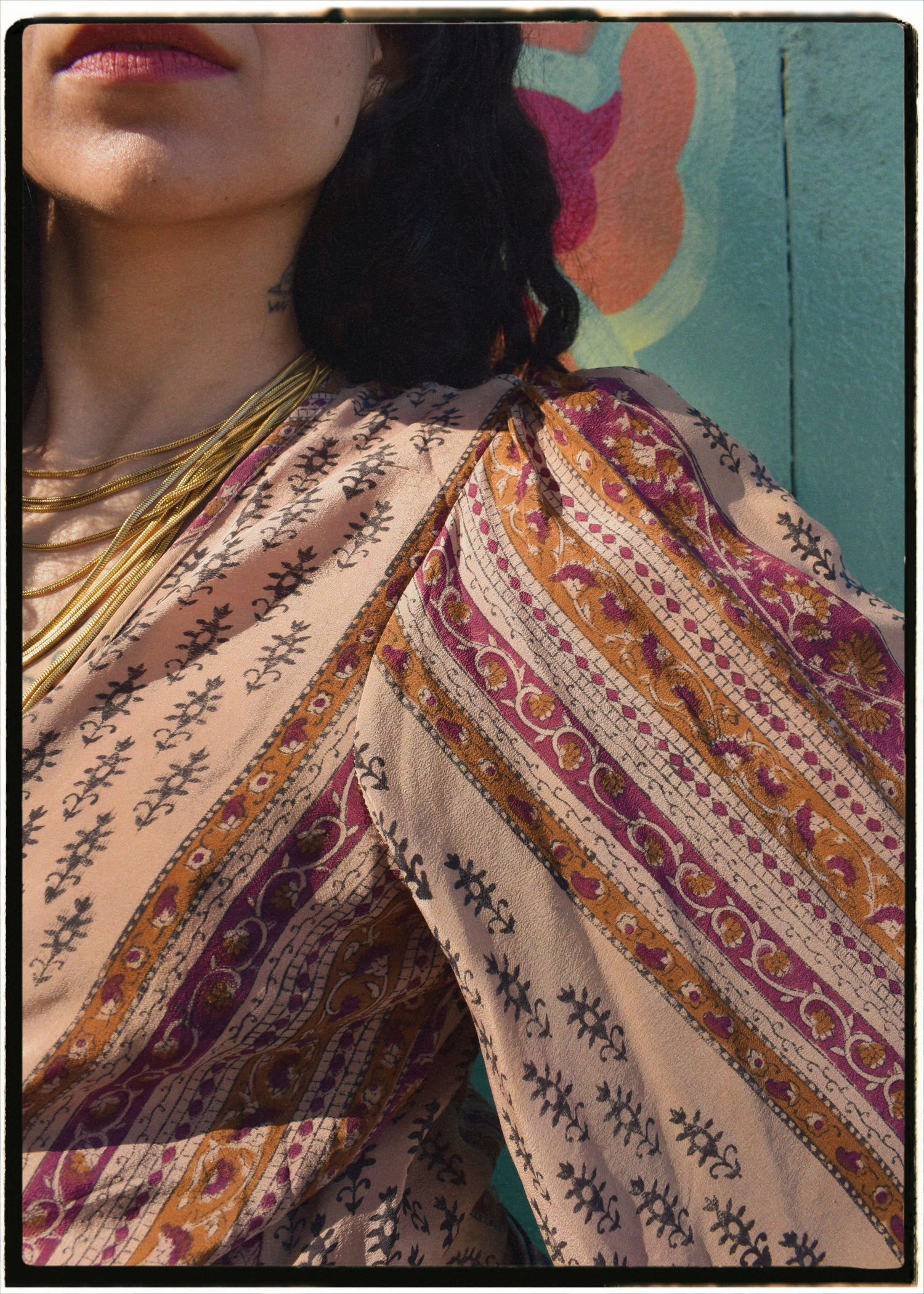 Hoya Silk Crepe Balloon Sleeve Wrap Top ~ Agarbatti M
