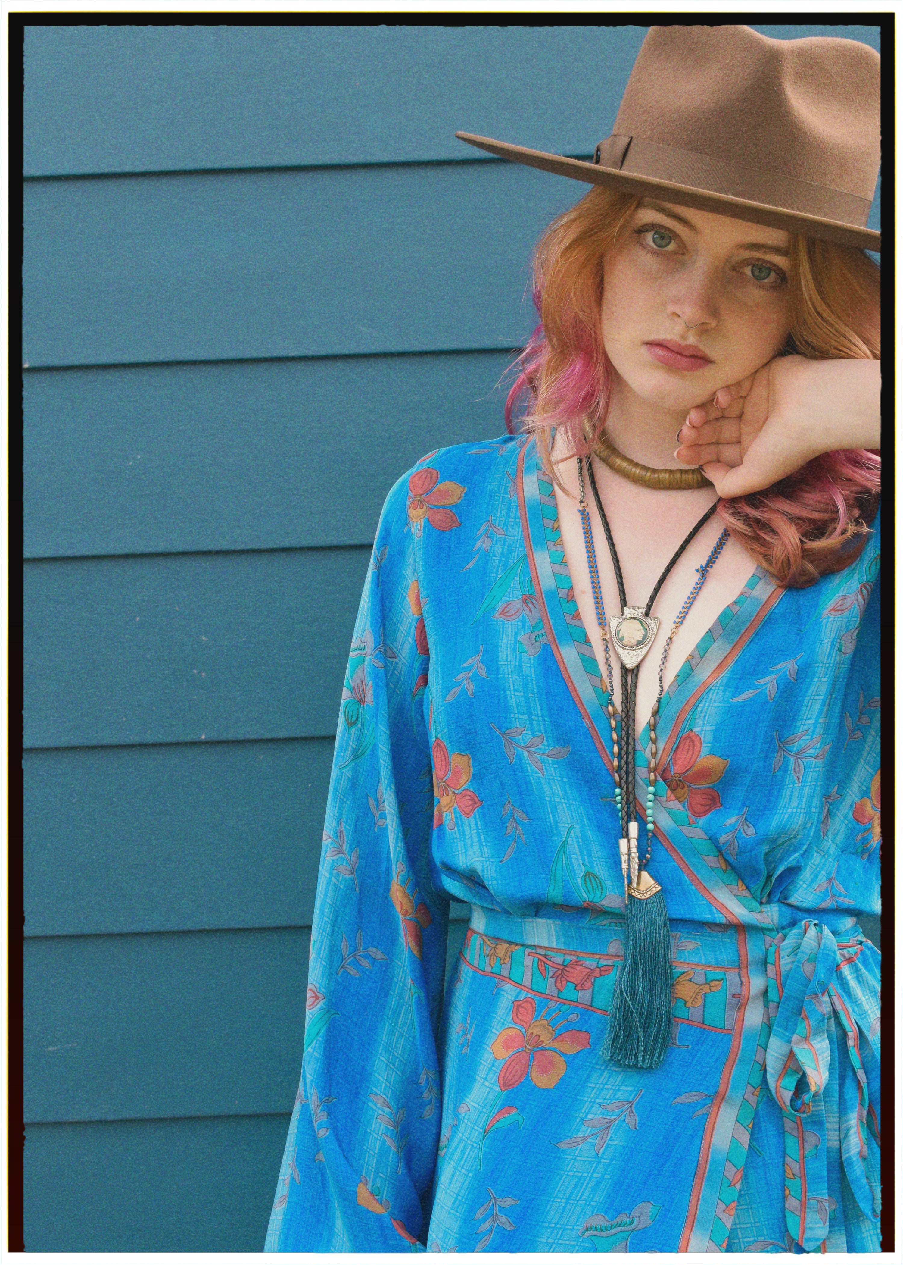 Caladium Silk Wrap Dress ~ Aquarius XS