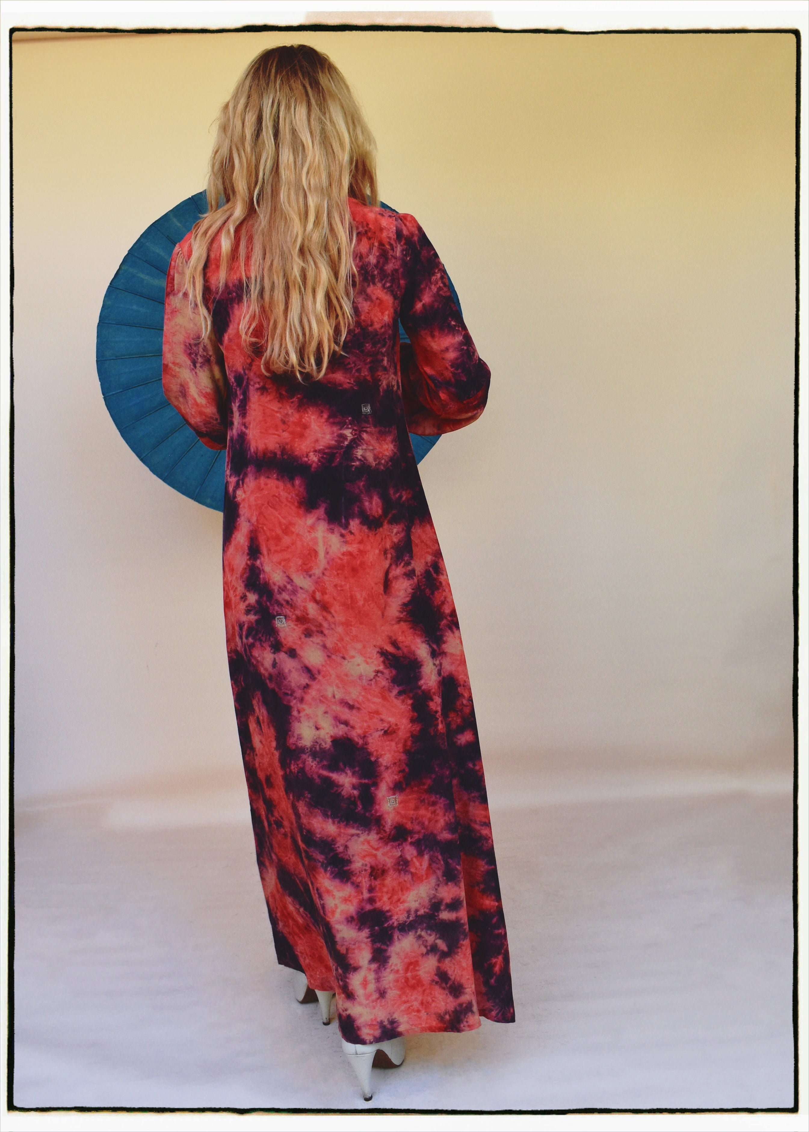 Zea Silk Crepe Kaftan Maxi Dress ~  Jubilee XS