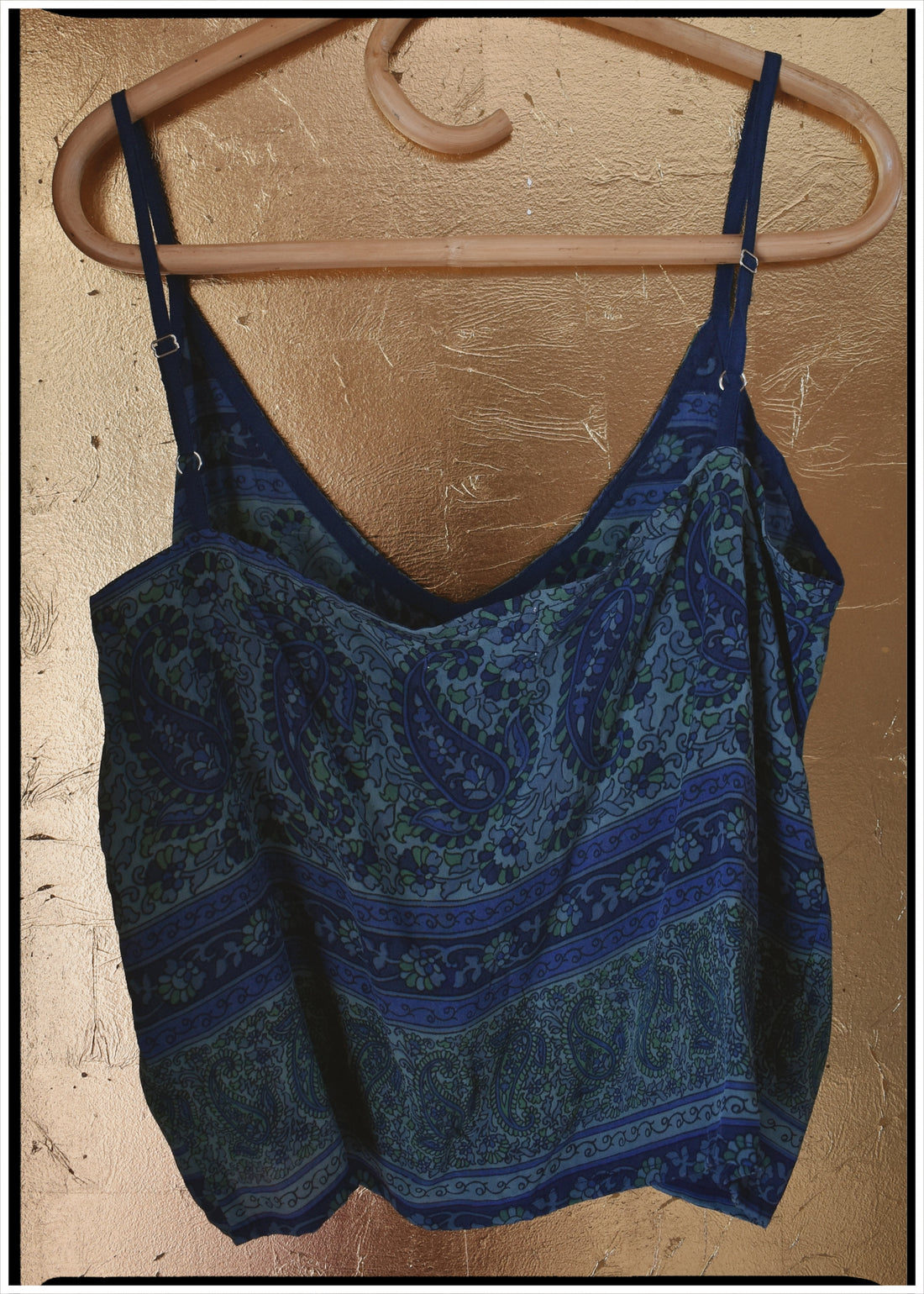 Reseda Silk Crepe Camisole Top ~  Nautic M