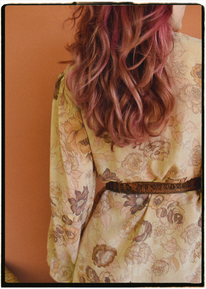 Zea Silk Crepe Kaftan Maxi Dress ~  Flora XS