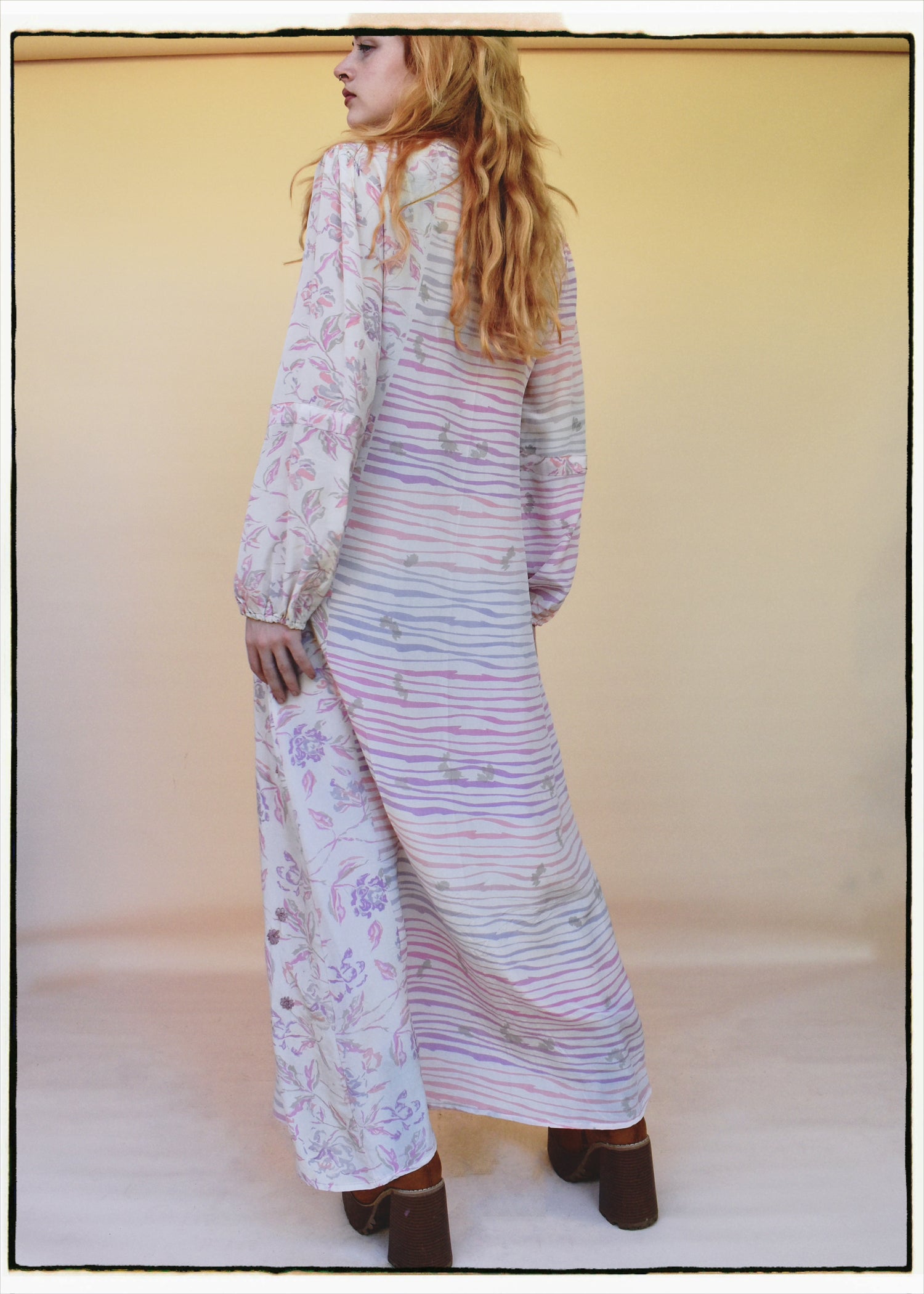 Zea Silk Crepe Kaftan Maxi Dress ~  Ballerina XS