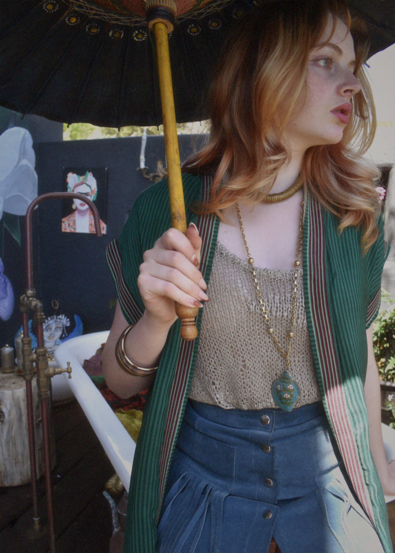 Pilea Silk Crepe Wrap Kimono Top ~ Noel S/M