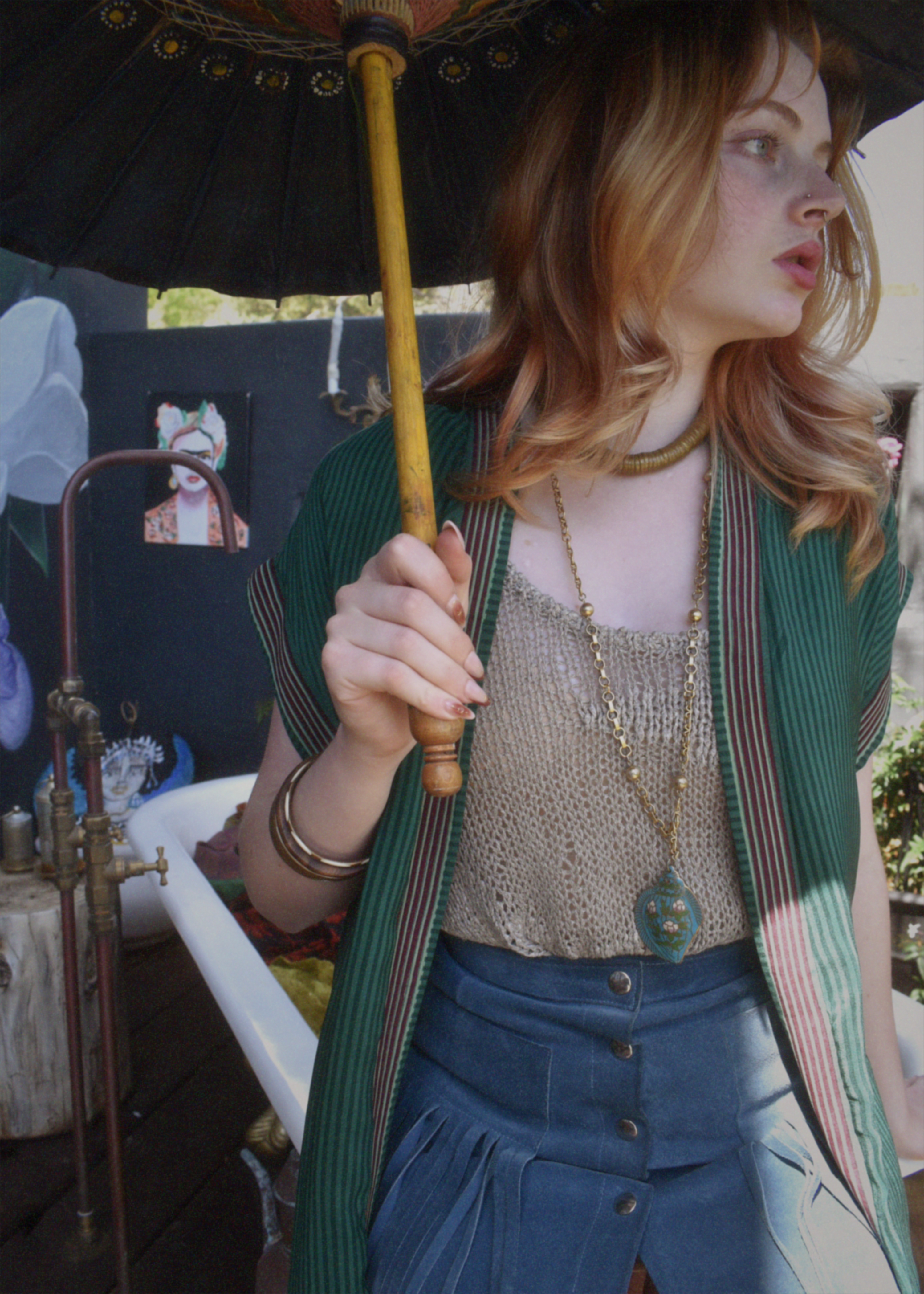 Pilea Silk Crepe Wrap Kimono Top ~ Noel S/M