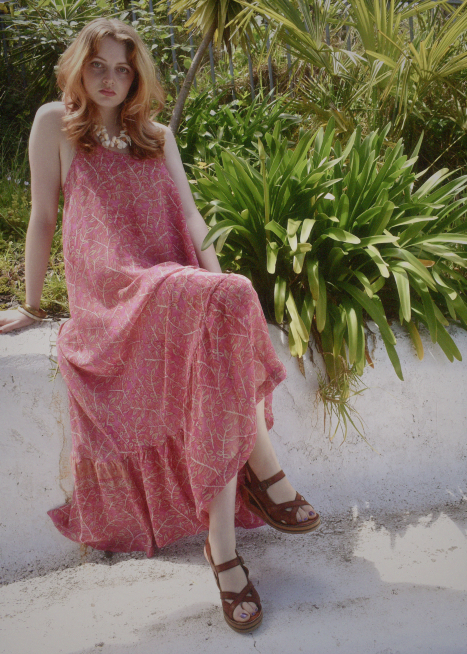 Eustoma Silk Crepe Swing Maxi Dress ~ Camelia M