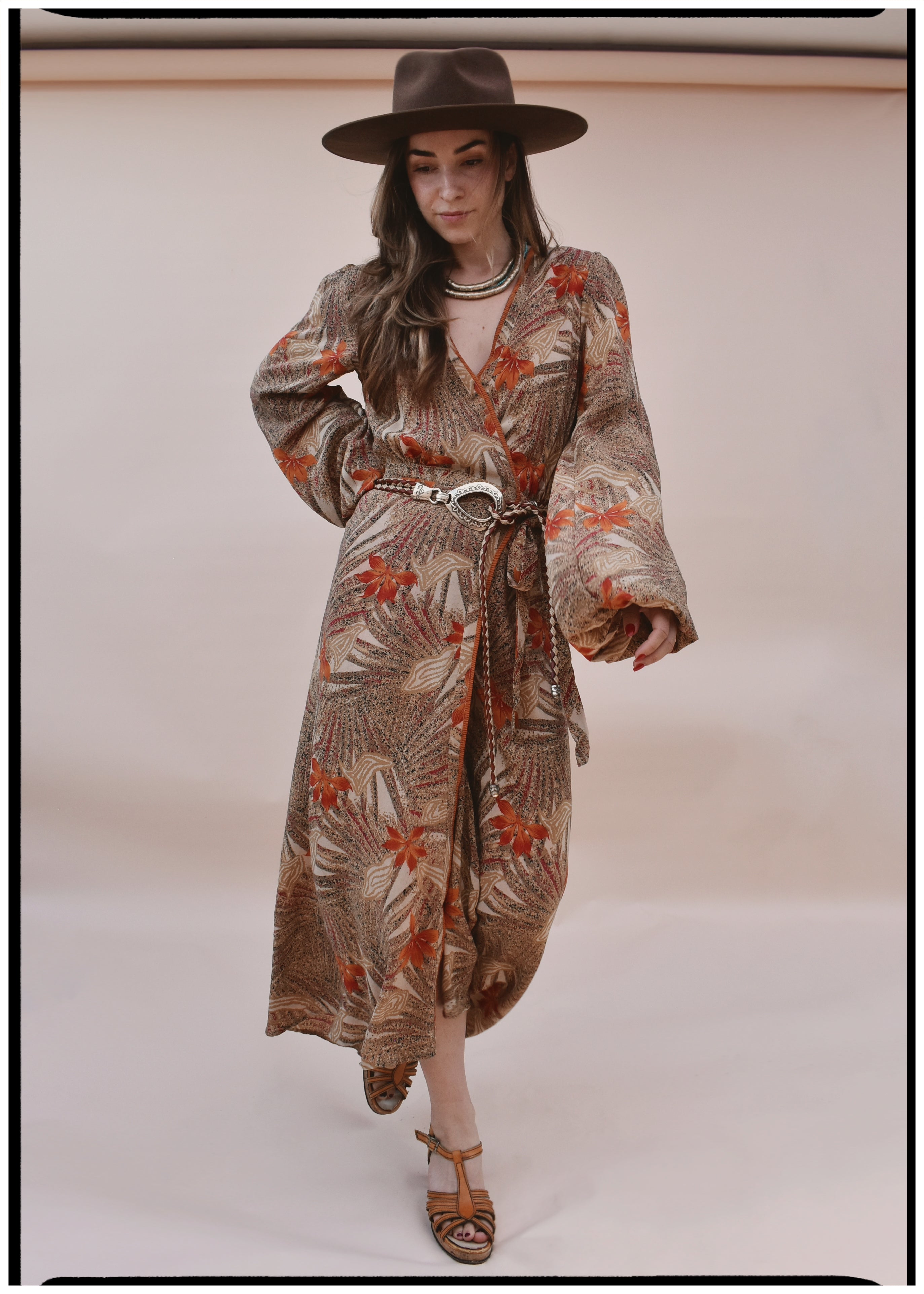 Caladium Silk Wrap Dress ~ Java S