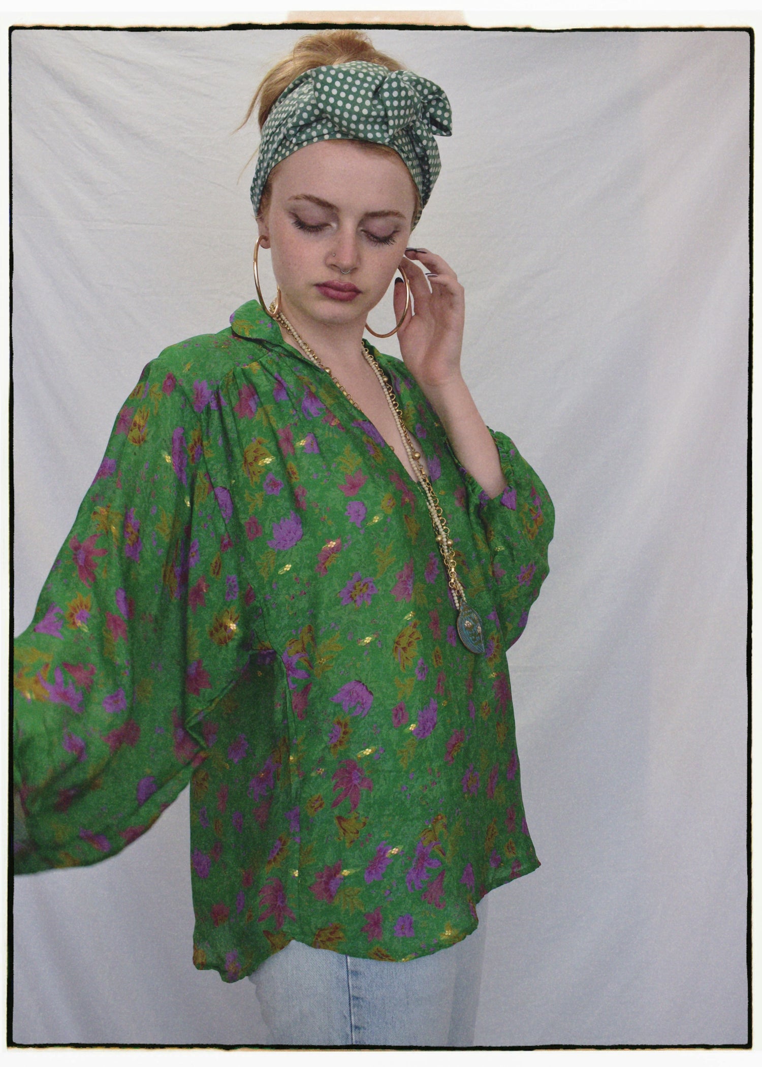 Ochna Silk Crepe Shirt ~ Sapphire S