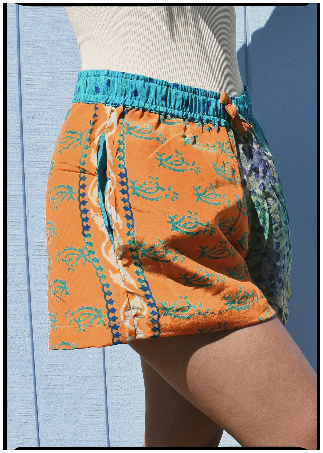 Fumaria Silk Shorts ~ Mandarin XS