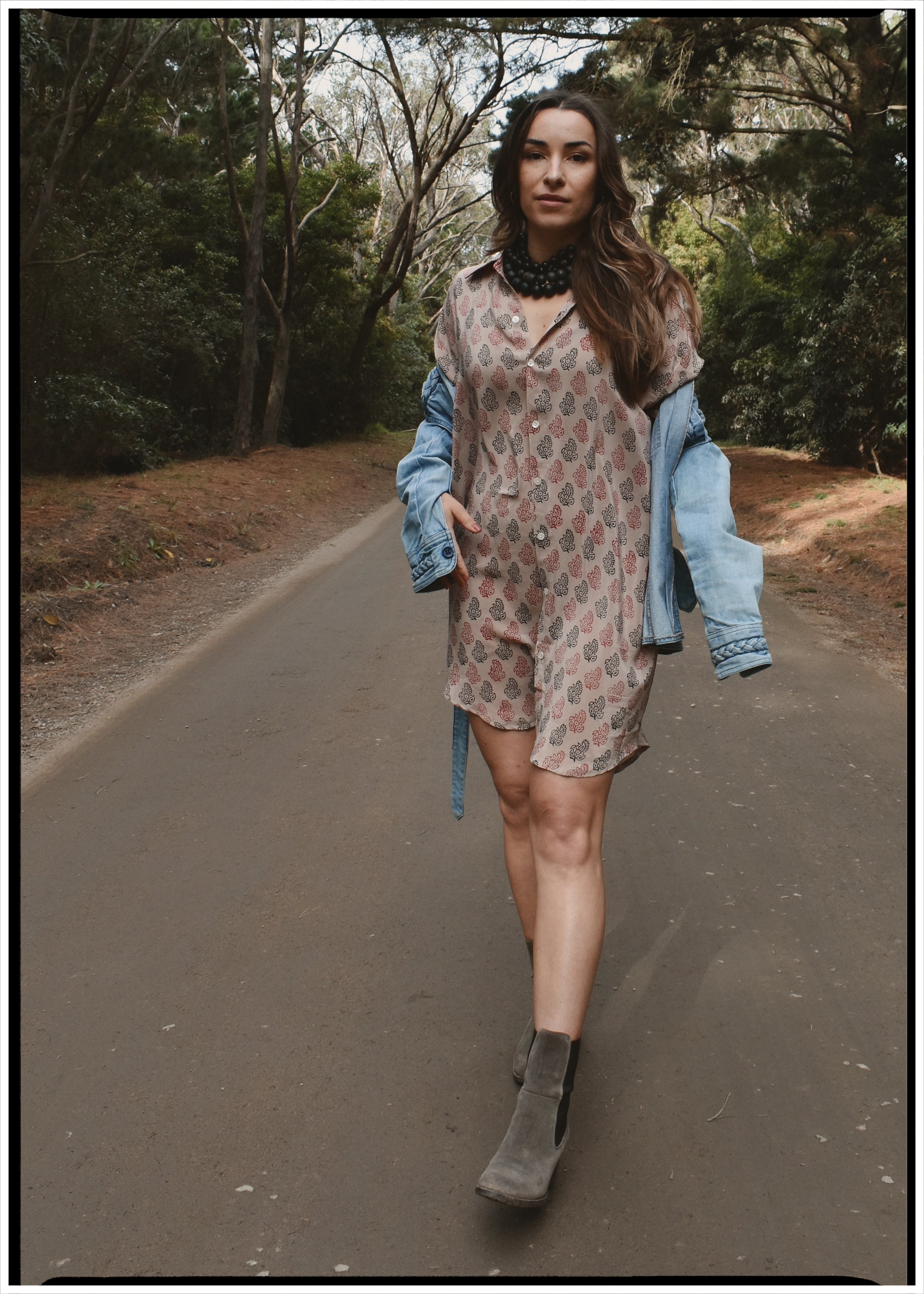 Astralagus Silk Crepe Oversized Shirt ~ Agarbatti
