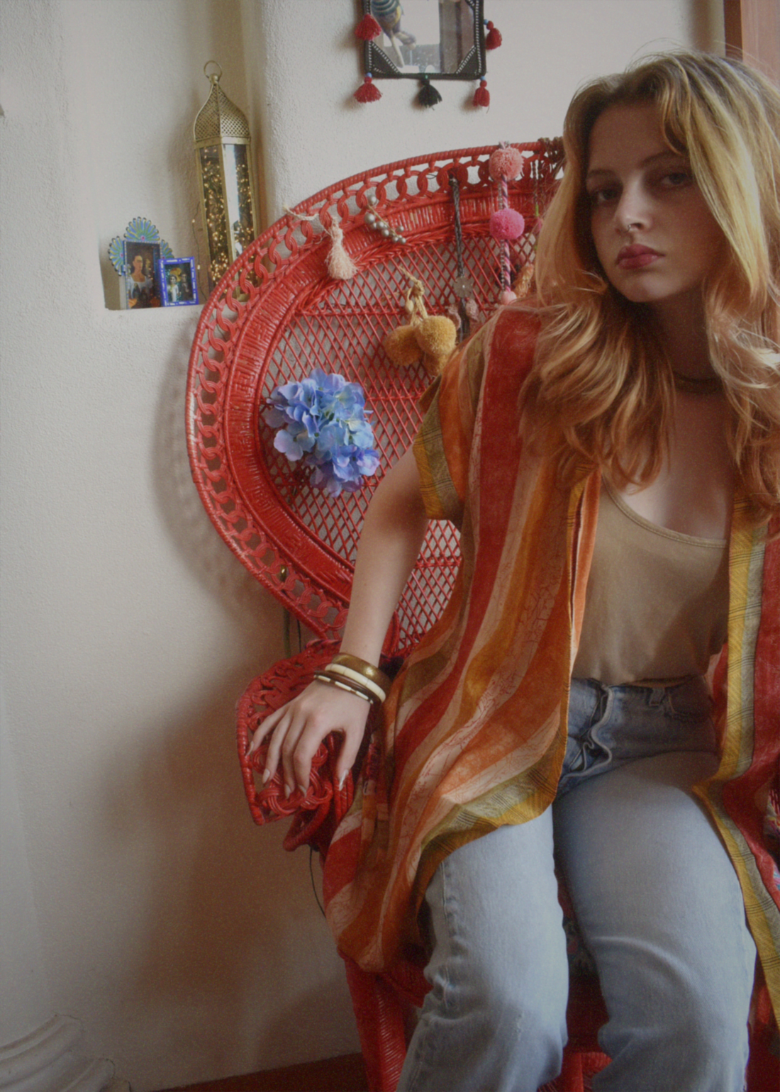 Pilea Silk Crepe Wrap Kimono Top ~ Jamin L/XL