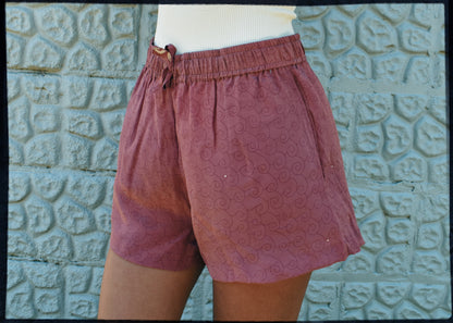 Fumaria Silk Shorts ~Mauve  XS