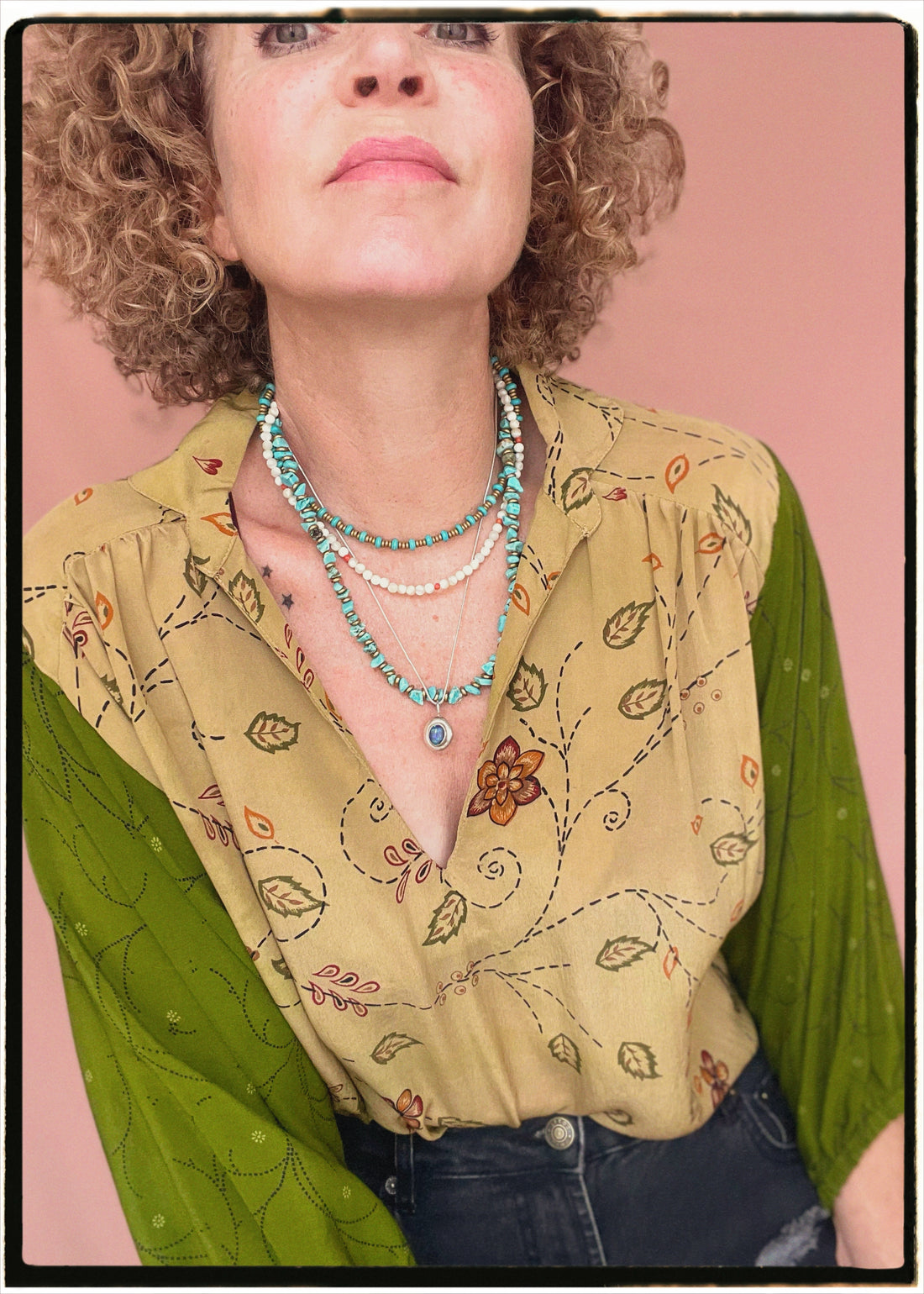 Ochna Silk Crepe Shirt ~ Irish Moss XS &amp; M