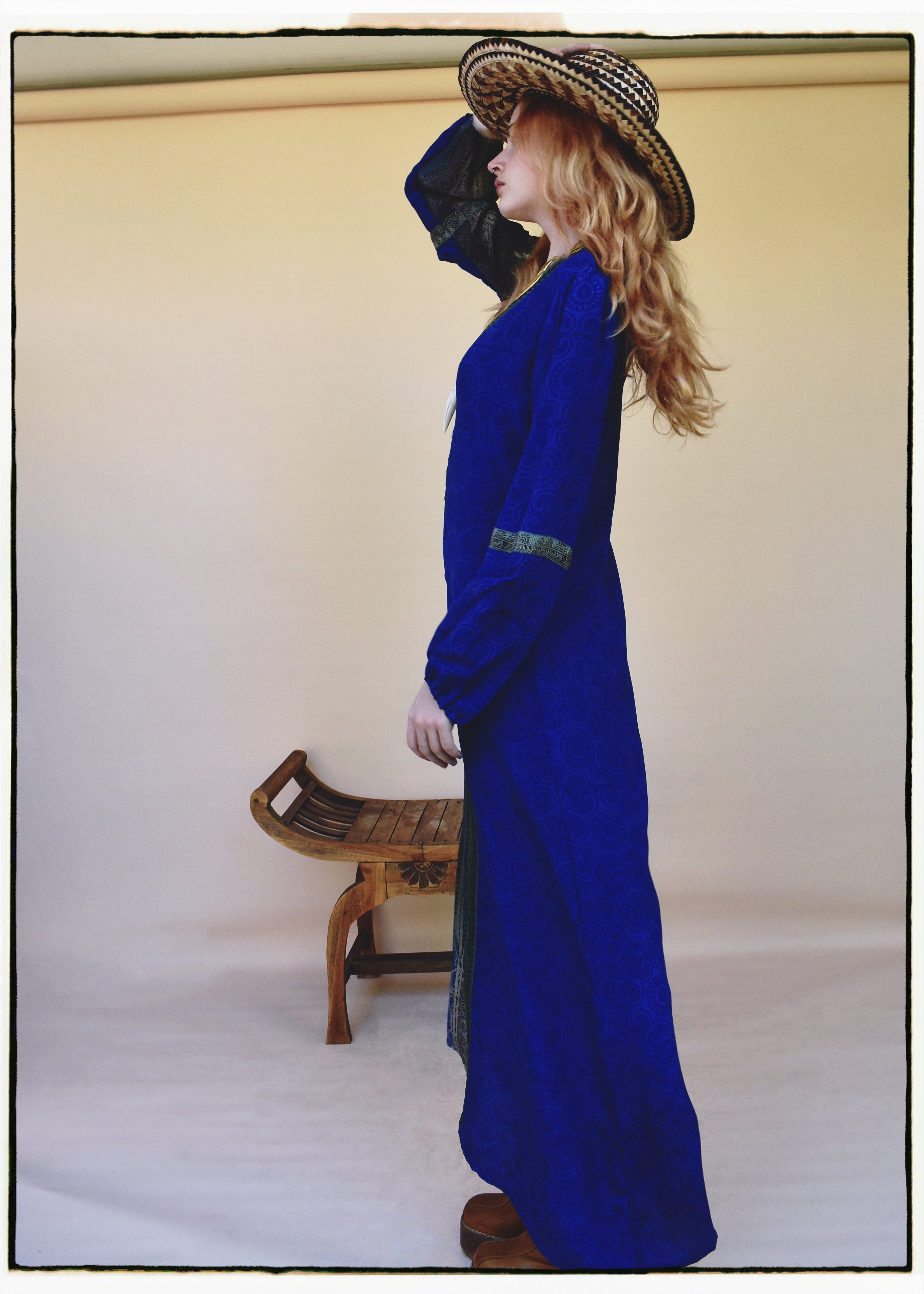 Zea Silk Crepe Kaftan Maxi Dress ~  Iva XS