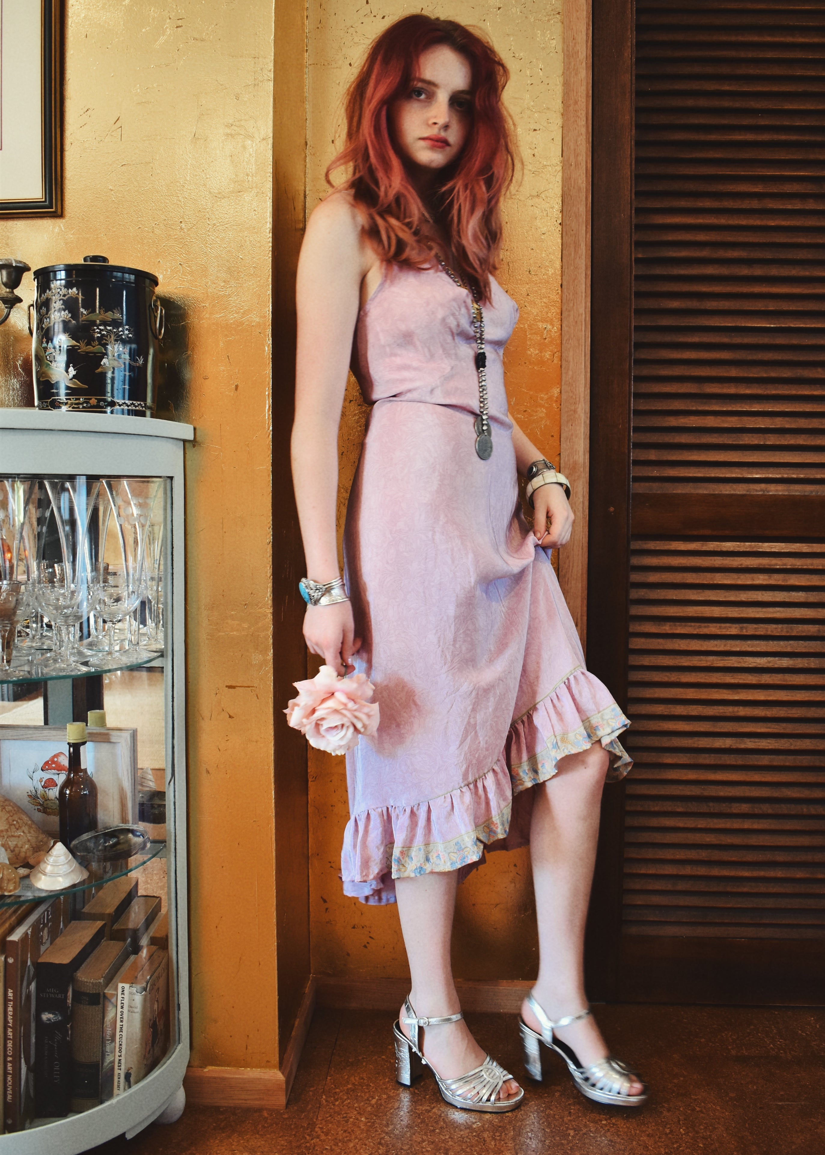 Rumex Silk Slip Dress ~ Mauve S