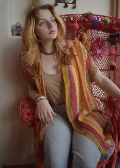 Pilea Silk Crepe Wrap Kimono Top ~ Jamin L/XL