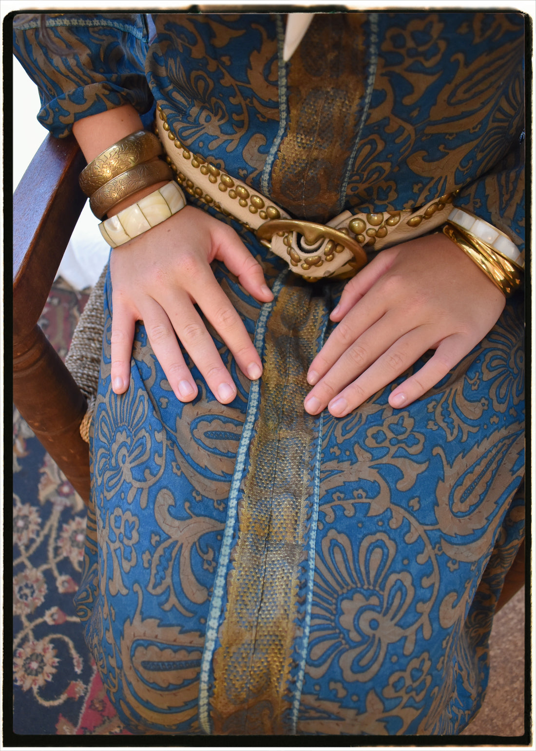 Zea Silk Crepe Kaftan Maxi Dress ~  Cleopatra L