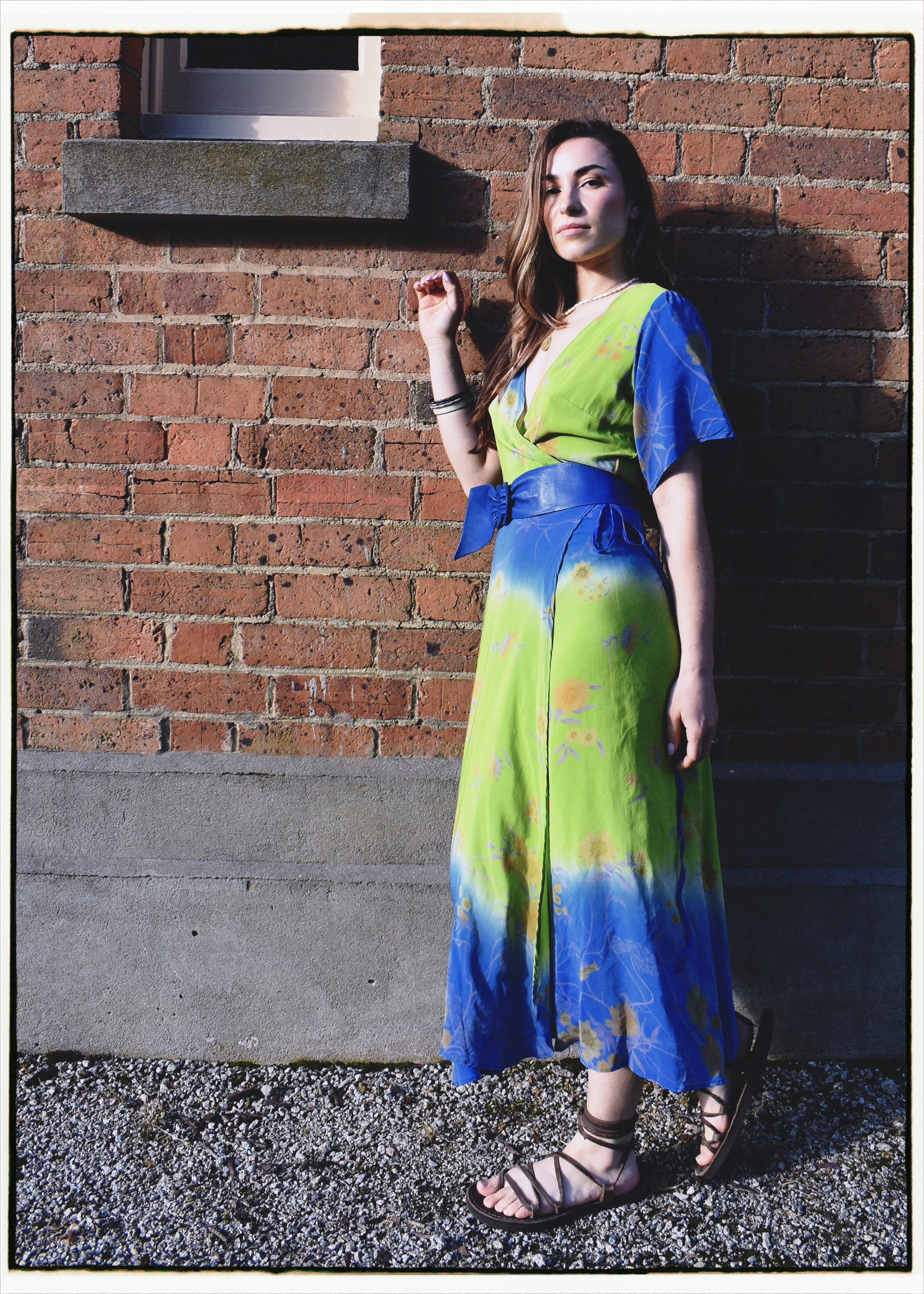 Liatris Silk Crepe Flutter Sleeve Wrap Dress ~ Piquant L