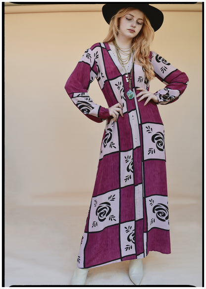 Zea Silk Crepe Kaftan Maxi Dress ~  Rapture XS