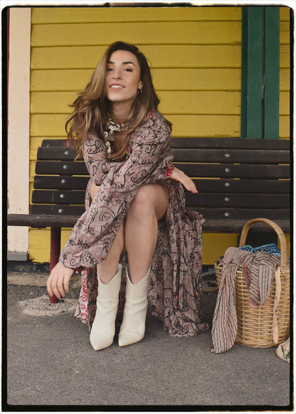 Caladium Silk Wrap Dress ~ Willow S