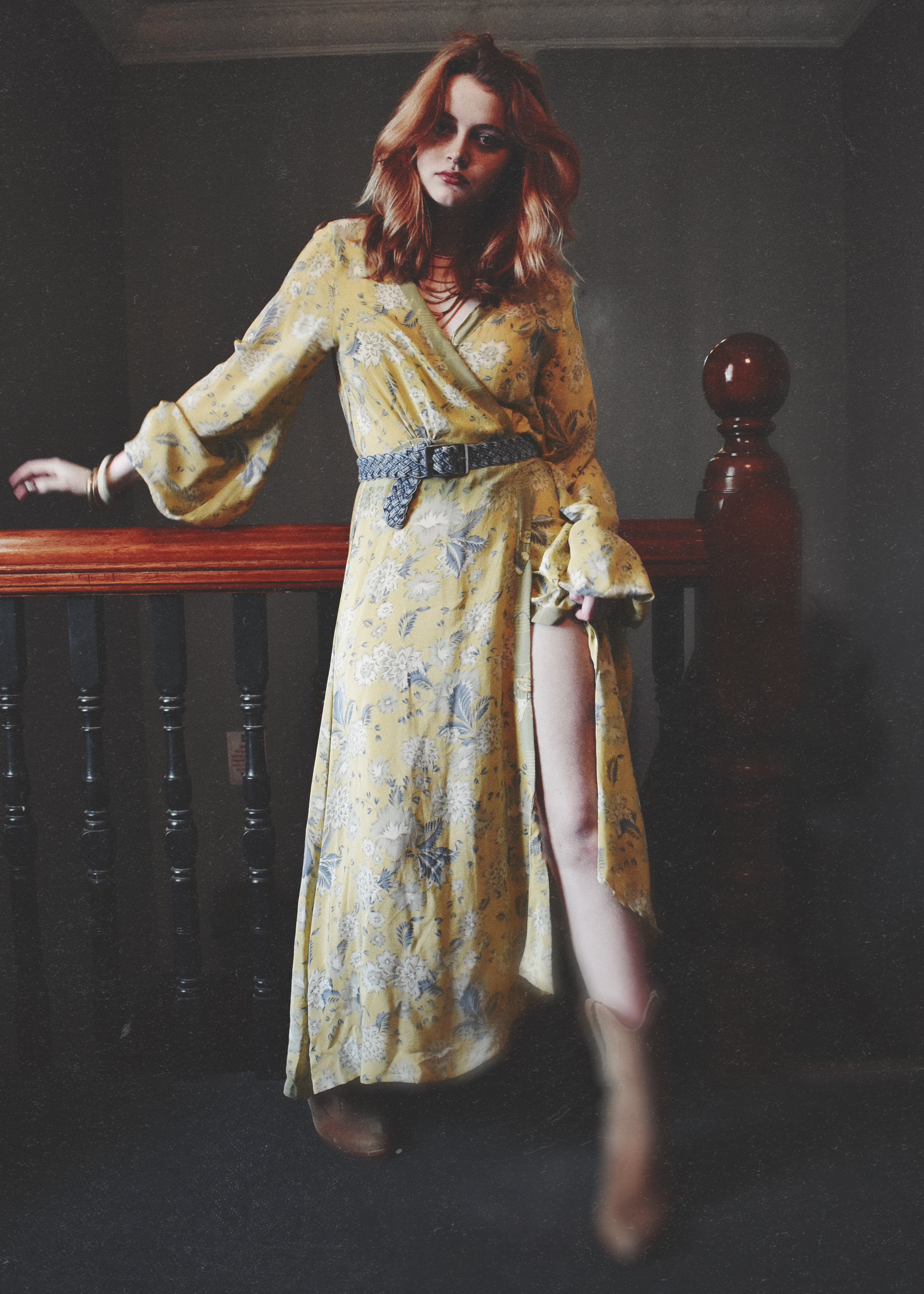 Caladium Silk Wrap Dress ~ Buttercup S