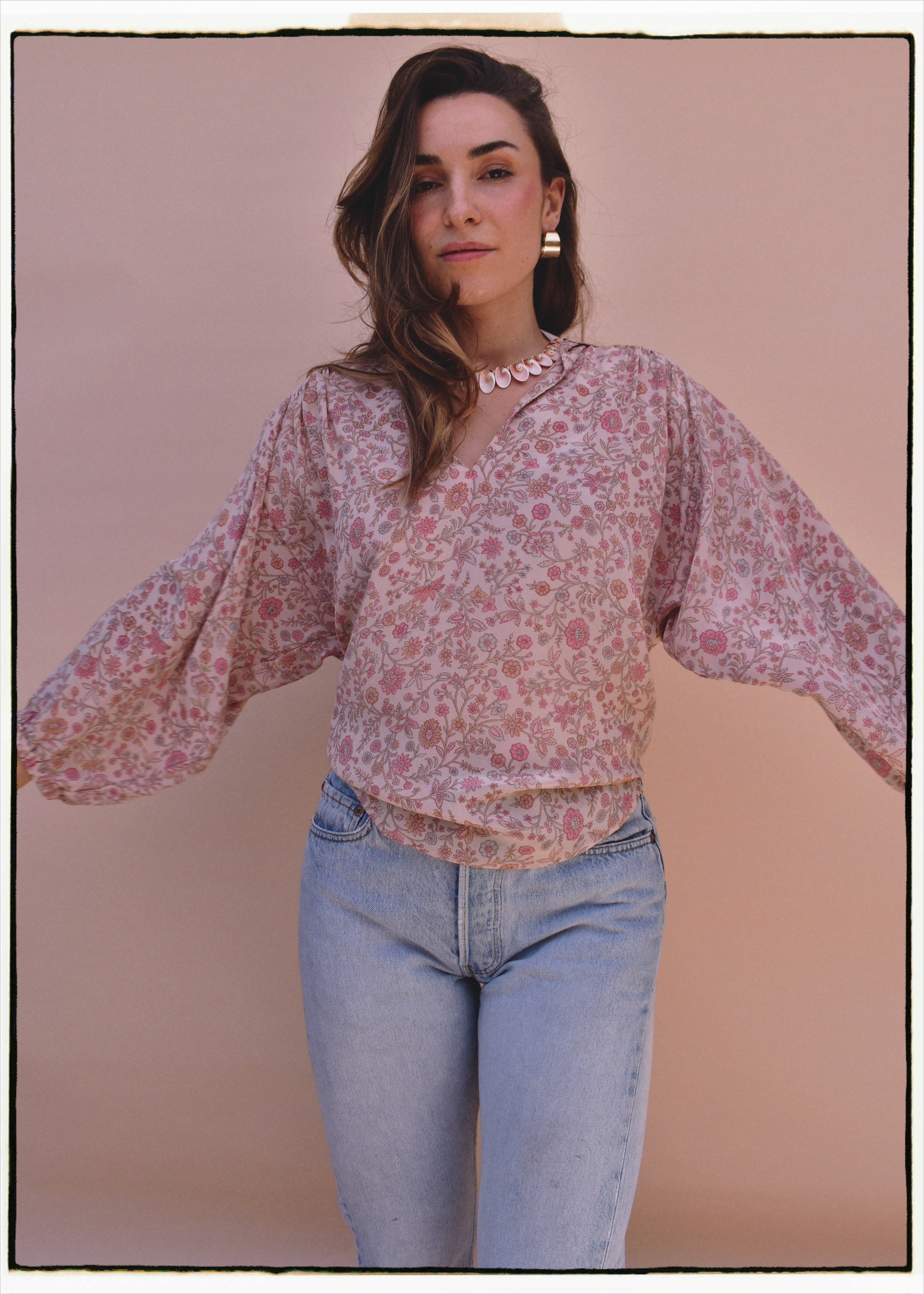Cleome Silk Crepe Shirt ~ Scallop  XS &amp; M