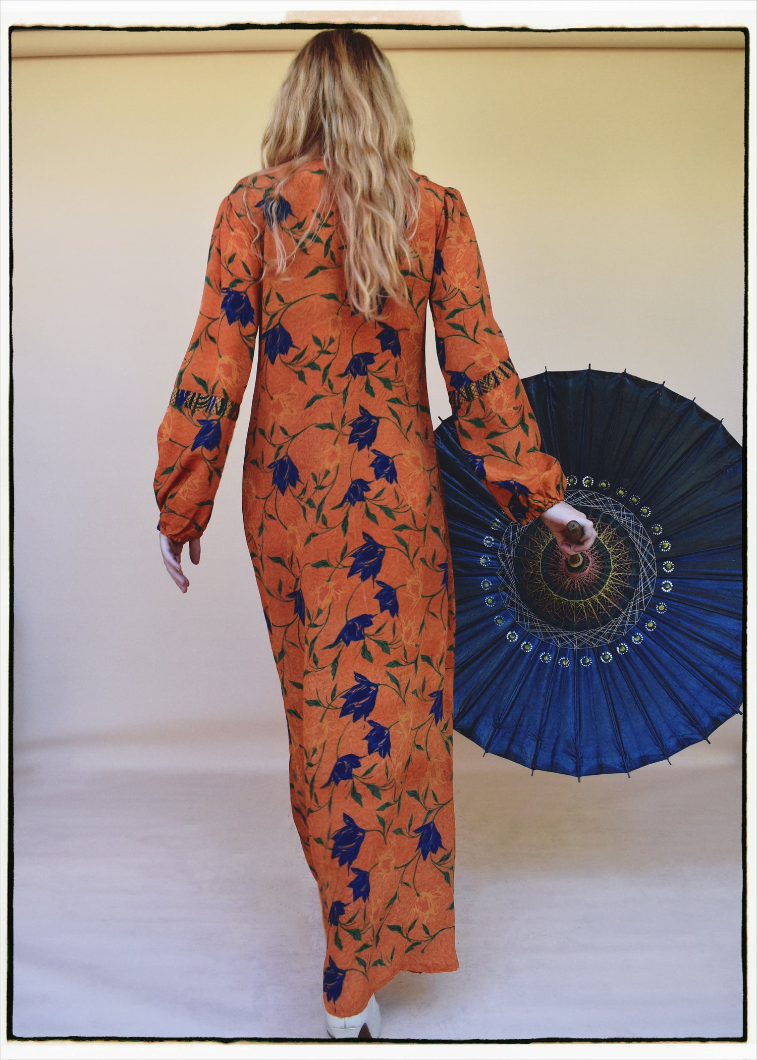 Zea Silk Crepe Kaftan Maxi Dress ~  Vermillion XS