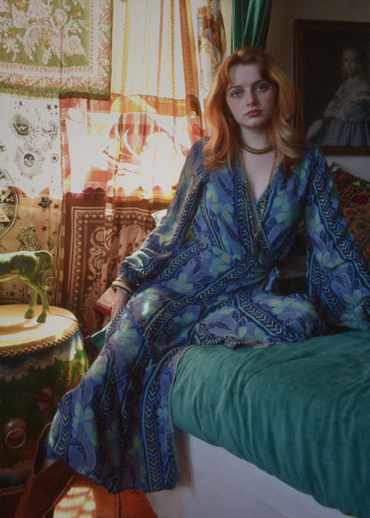 Caladium Silk Wrap Dress ~ Brook XS