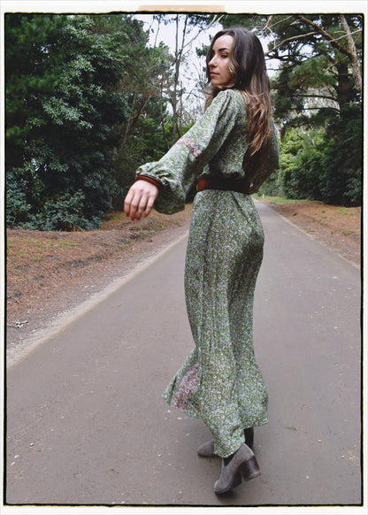 Zea Silk Crepe Kaftan Maxi Dress ~  Liberty M