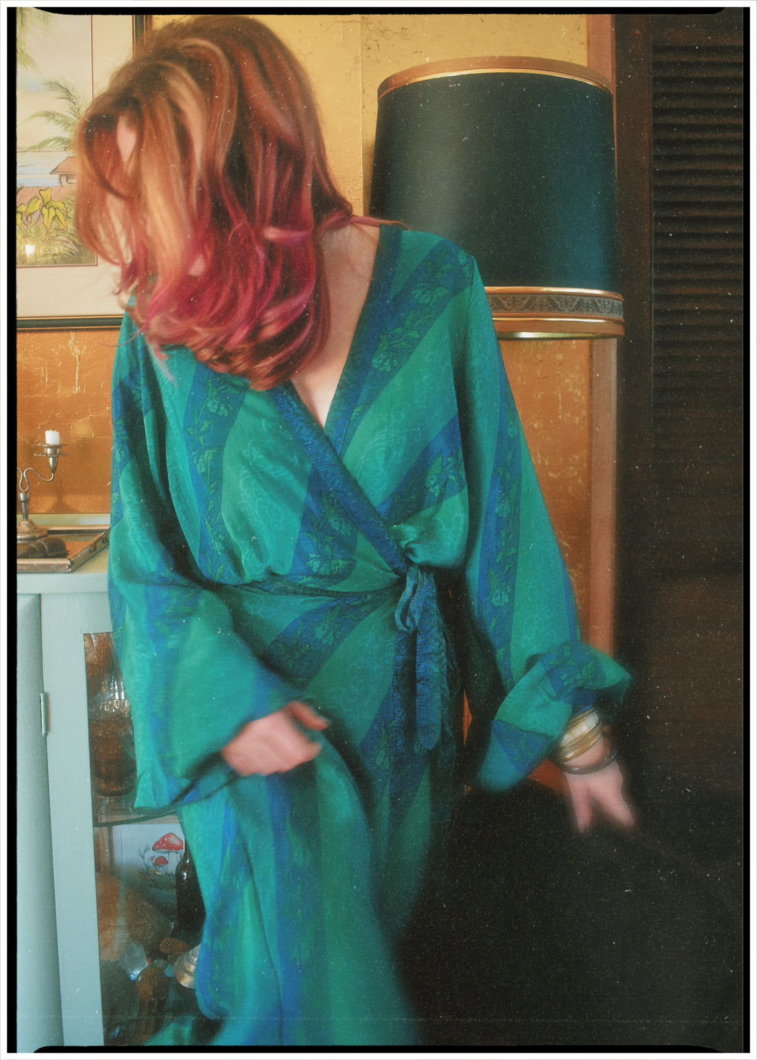 Caladium Wrap Silk Dress ~ Dynasty L