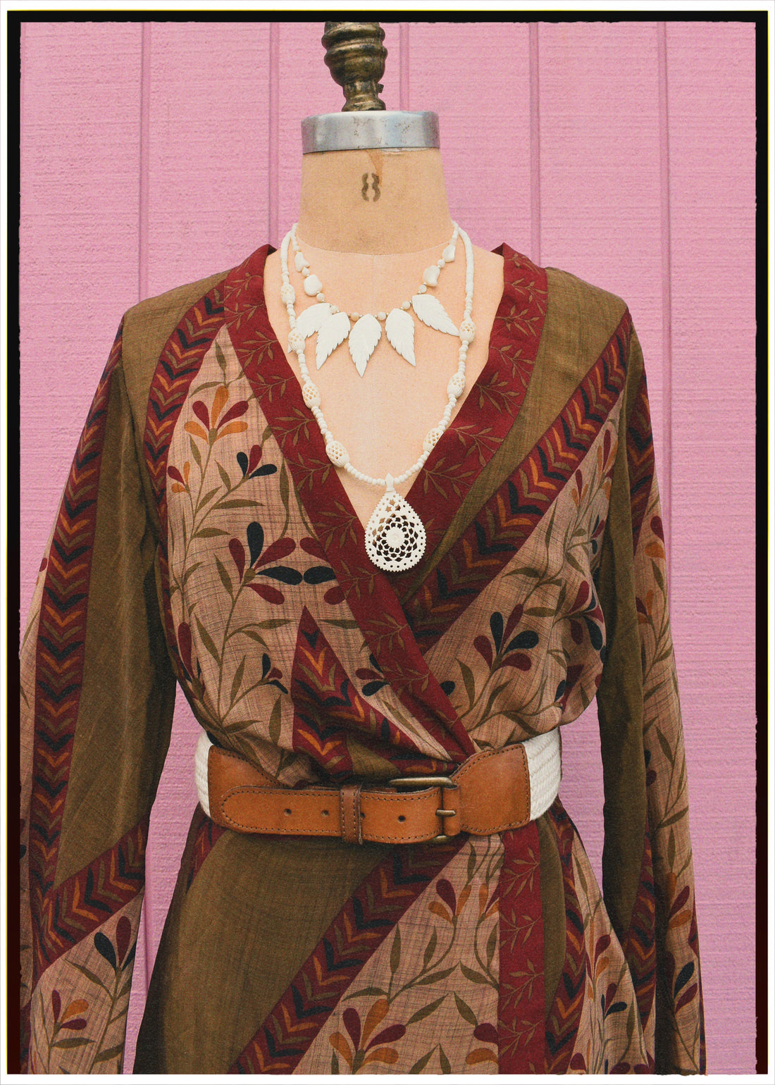 Caladium Wrap Silk Dress ~ Leadlight L
