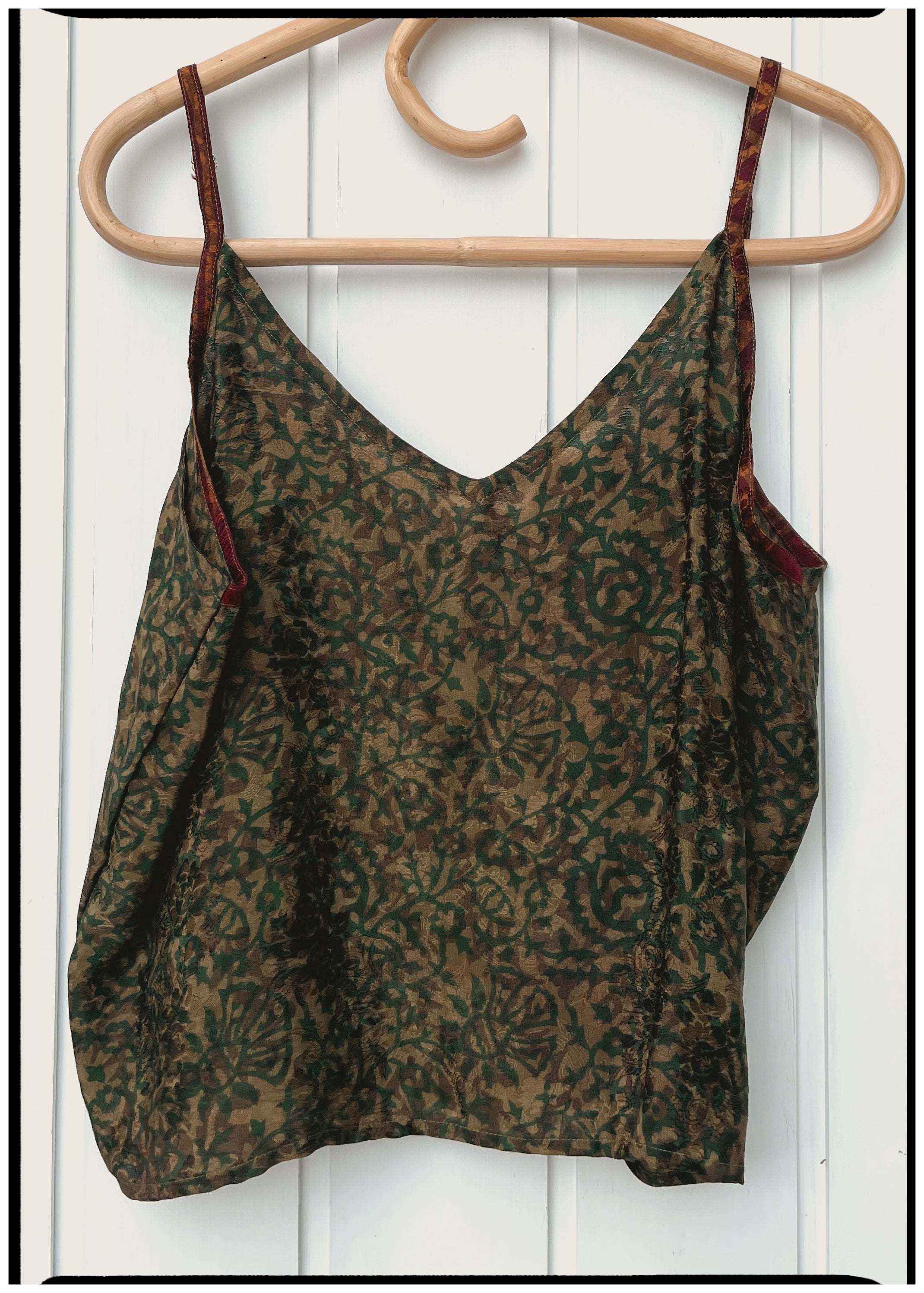 Reseda Silk Crepe Camisole Top ~ Jungle XL