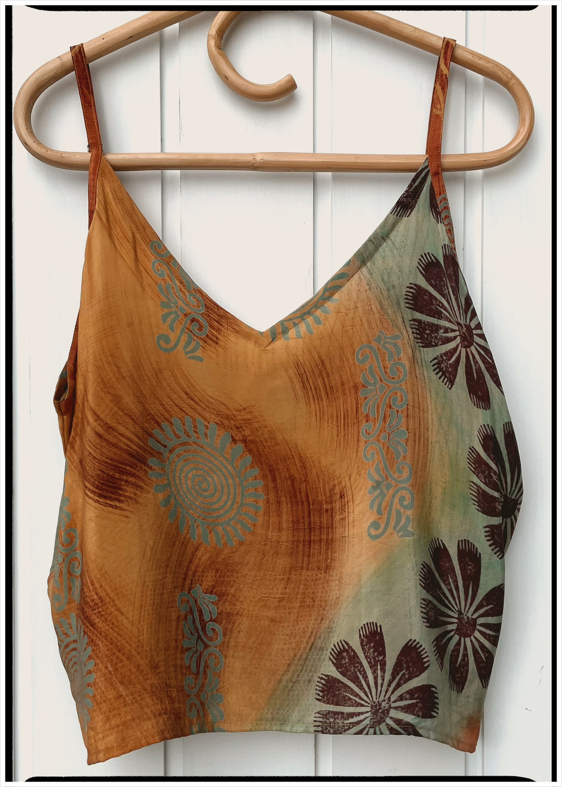 Reseda Silk Crepe Camisole Top ~ Sienna XL