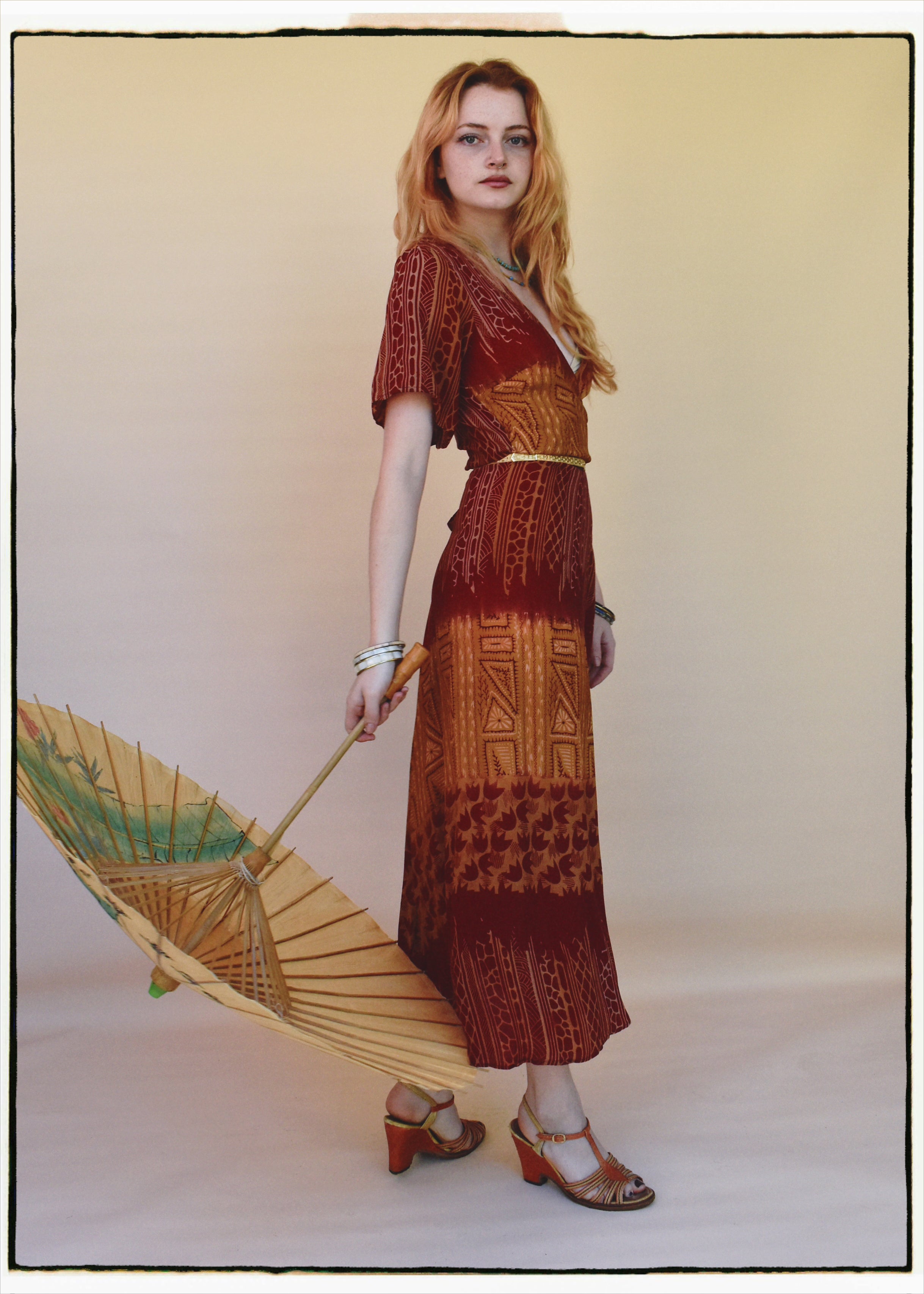Liatris Silk Crepe Flutter Sleeve Wrap Dress ~ Topaz XS