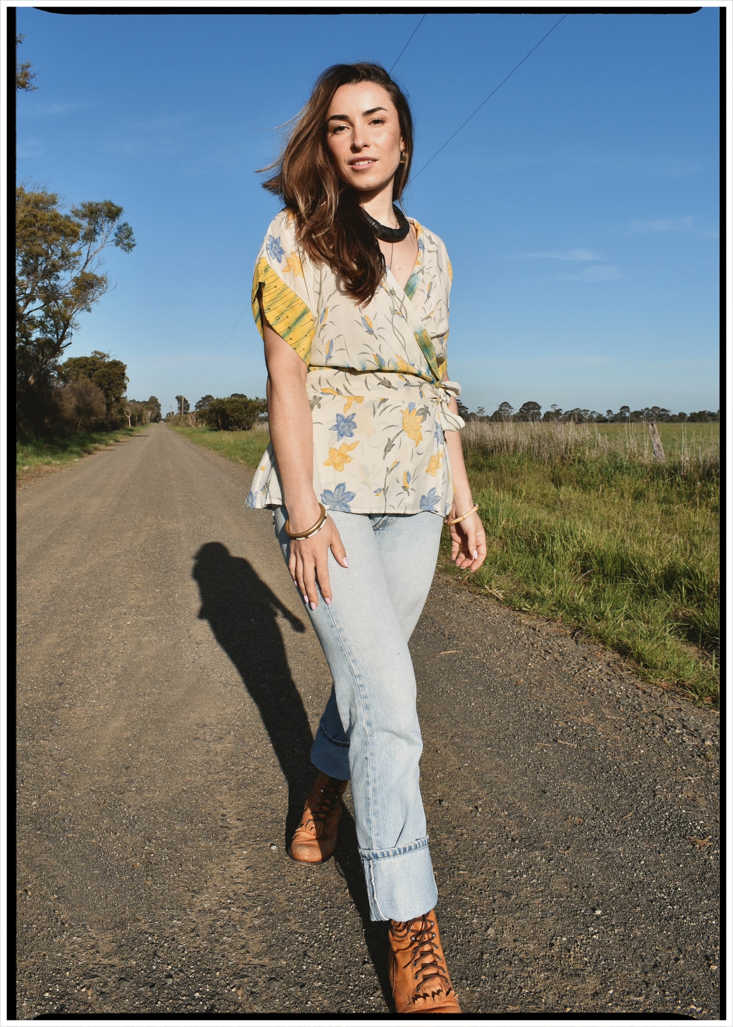 Bassia Silk Crepe Cross Tie Front Blouse ~ Daffodil L