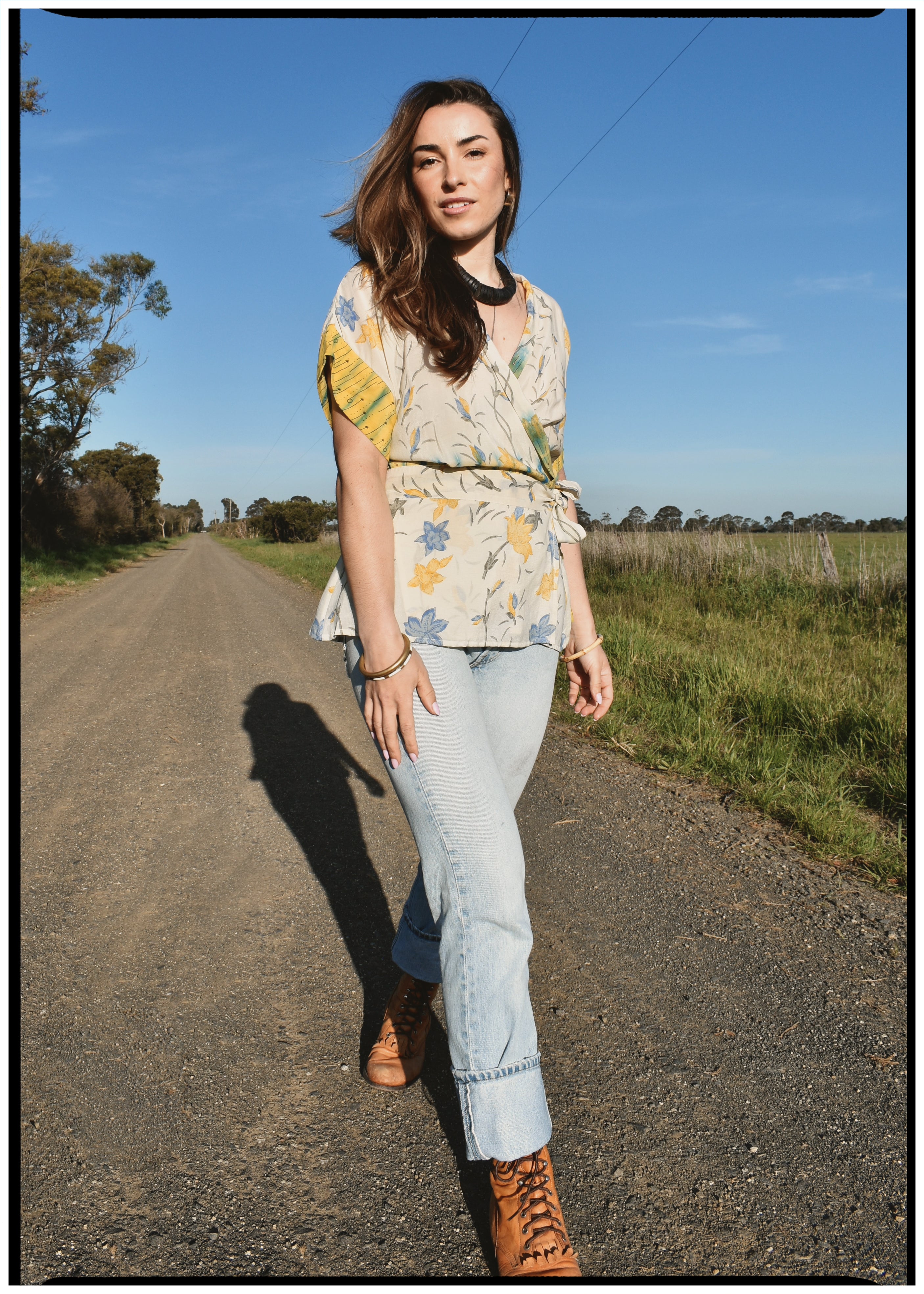 Bassia Silk Crepe Cross Tie Front Blouse ~ Daffodil L