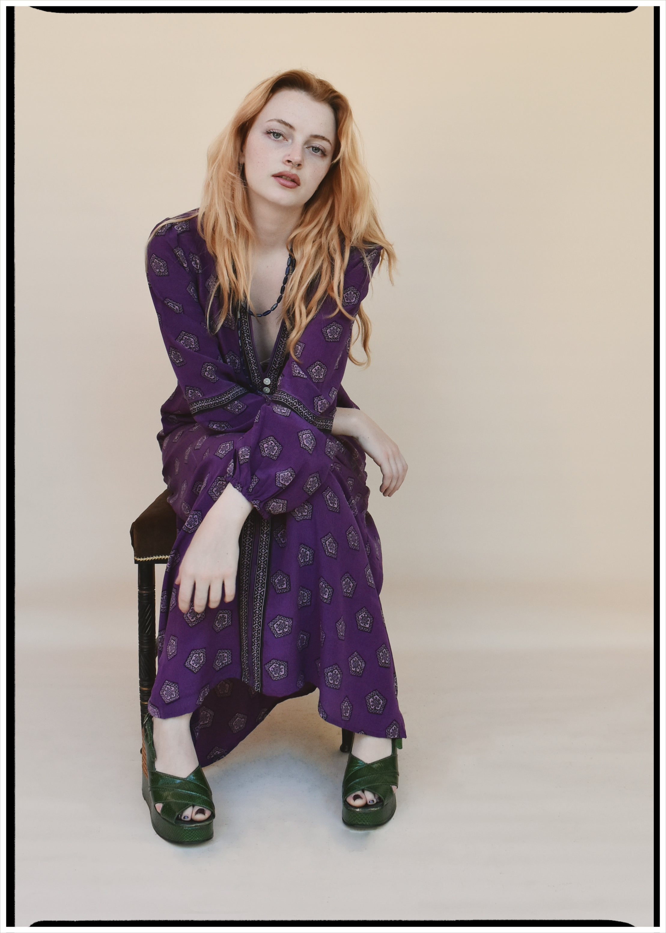 Zea Silk Crepe Kaftan Maxi Dress ~  Claret XS