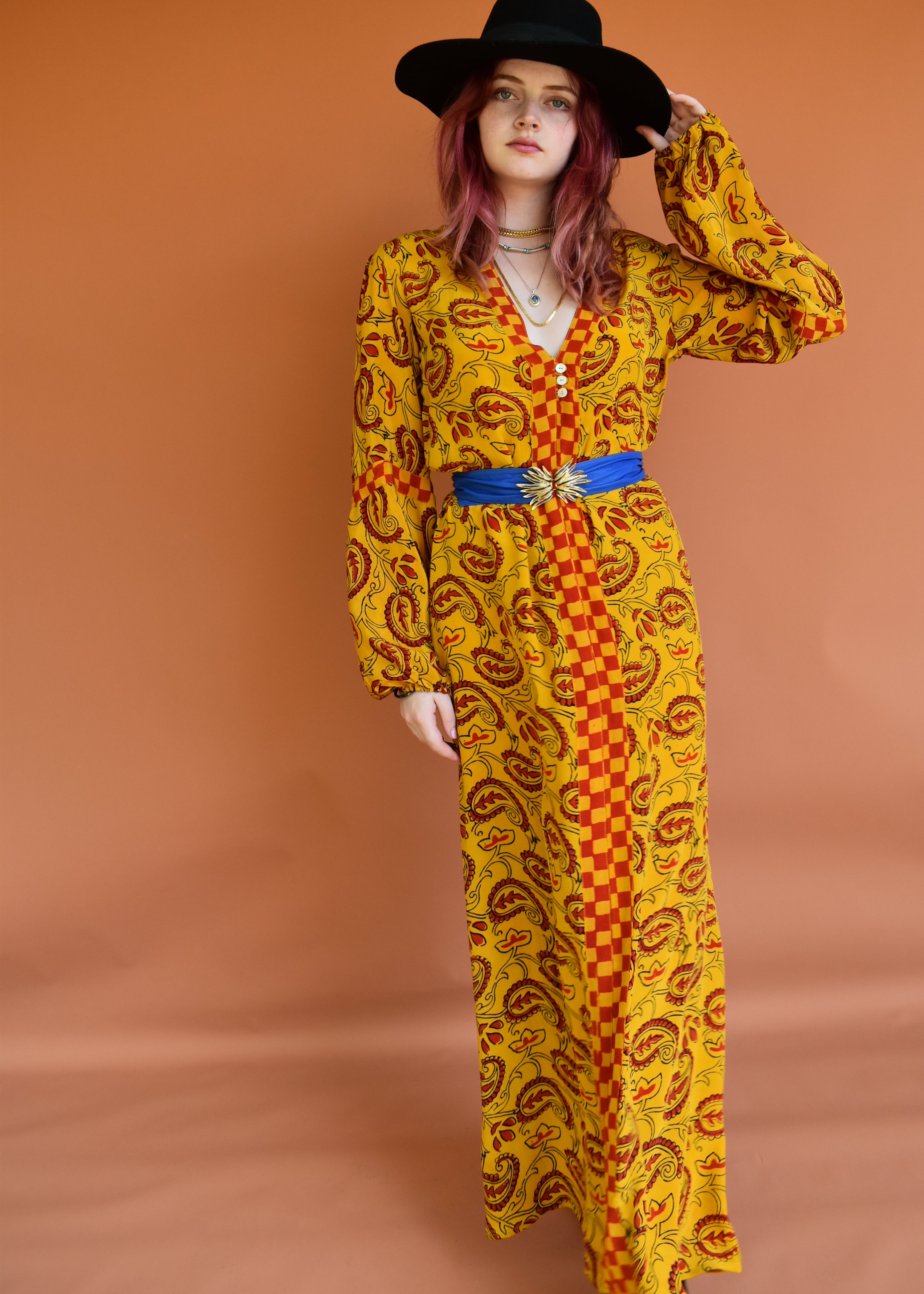 Zea Silk Crepe Kaftan Maxi Dress ~  Fusion XS