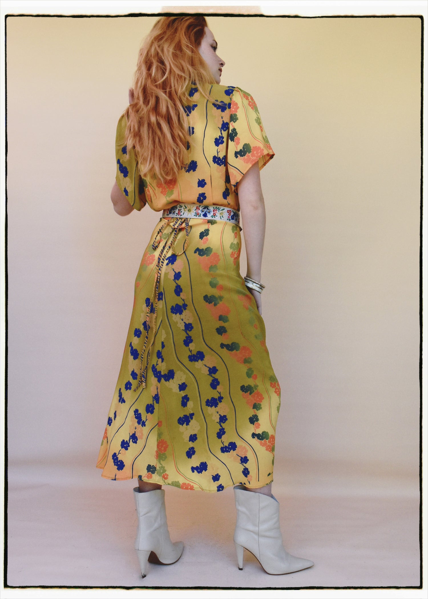Liatris Silk Crepe Flutter Sleeve Wrap Dress ~ Ceylon L