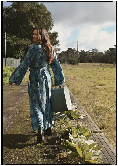 Caladium Silk Wrap Dress ~ Brook XS