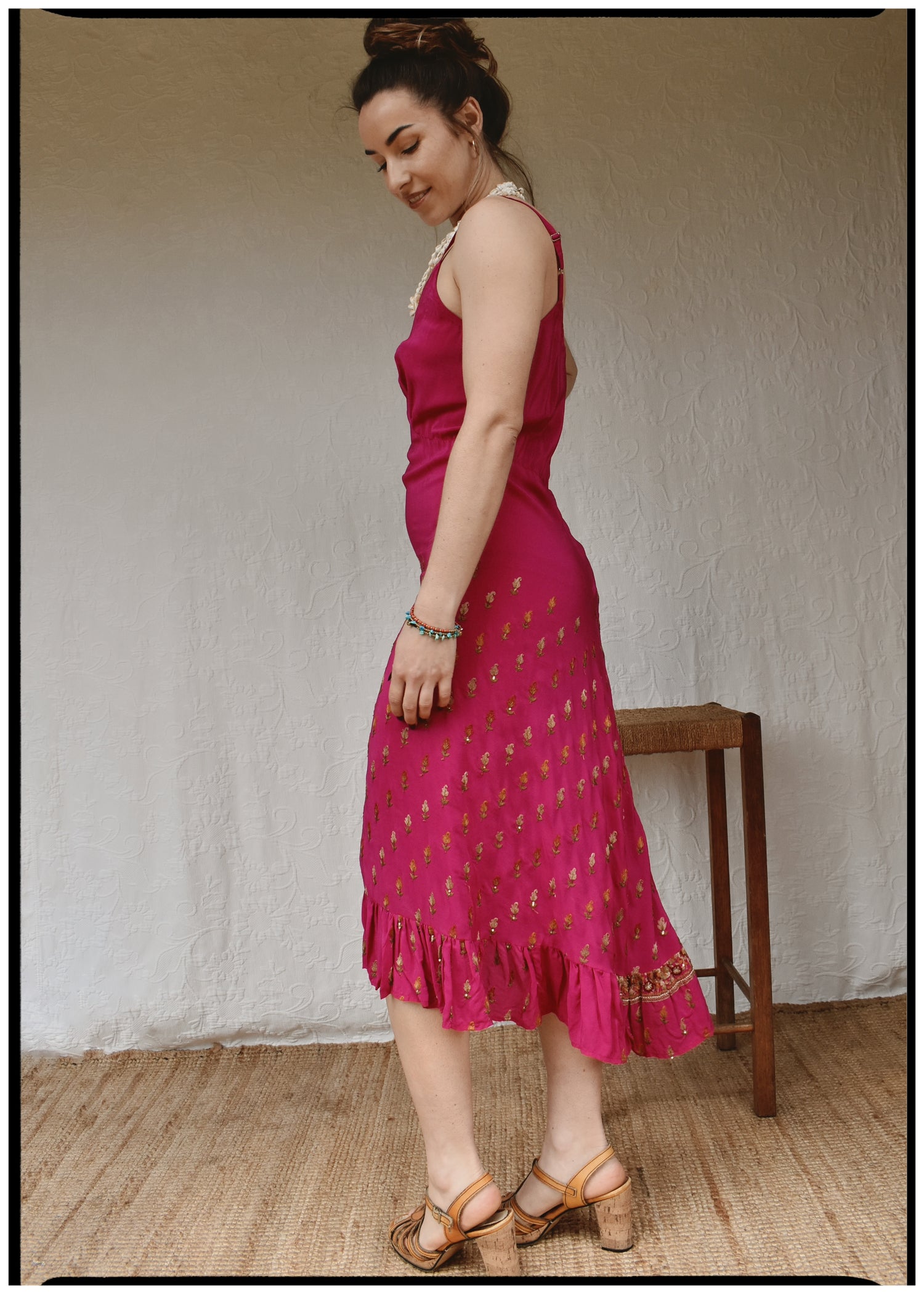 Rumex Silk Slip Dress ~ Flambe M