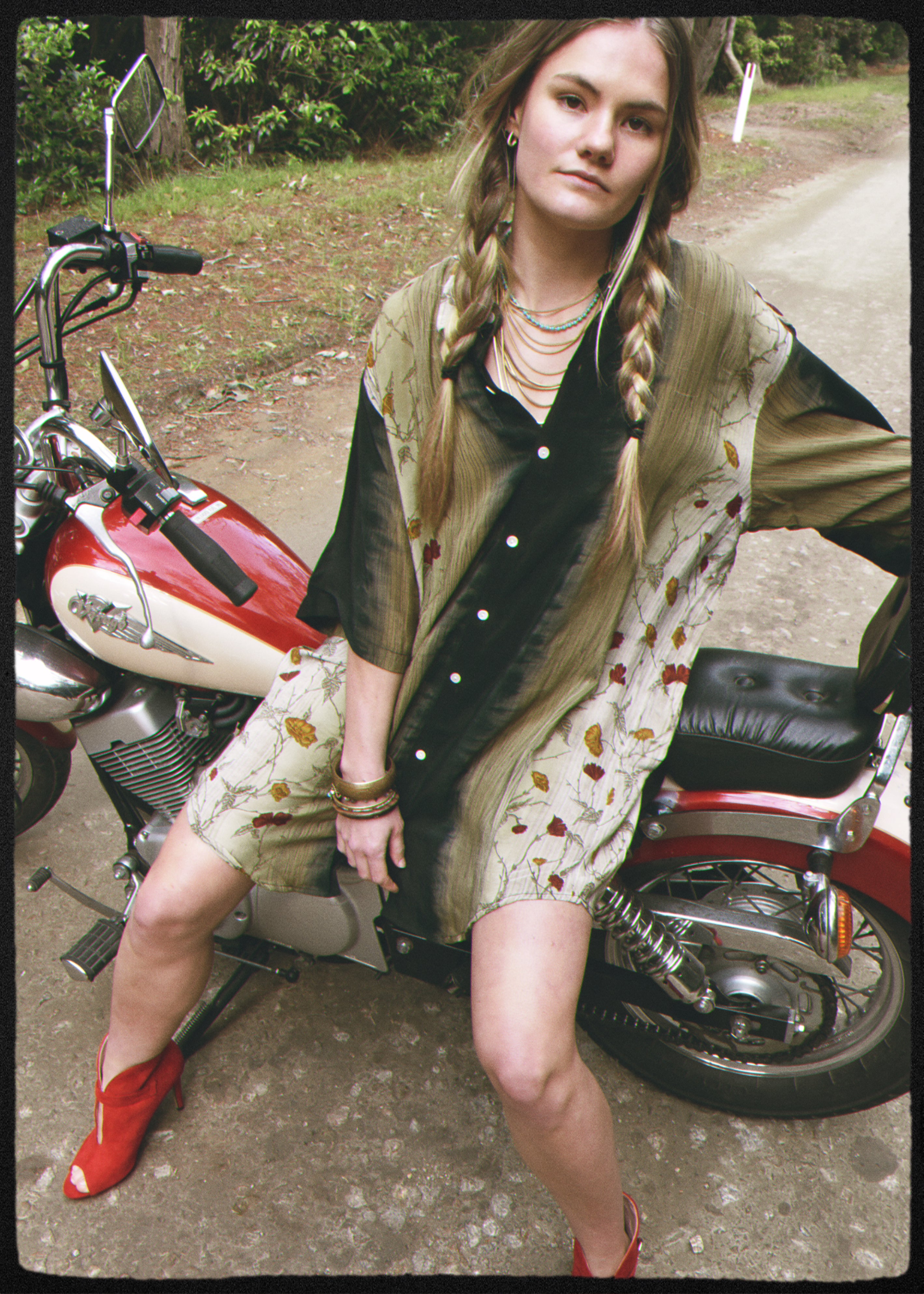 Astralagus Silk Crepe Oversized Shirt ~ Poppy