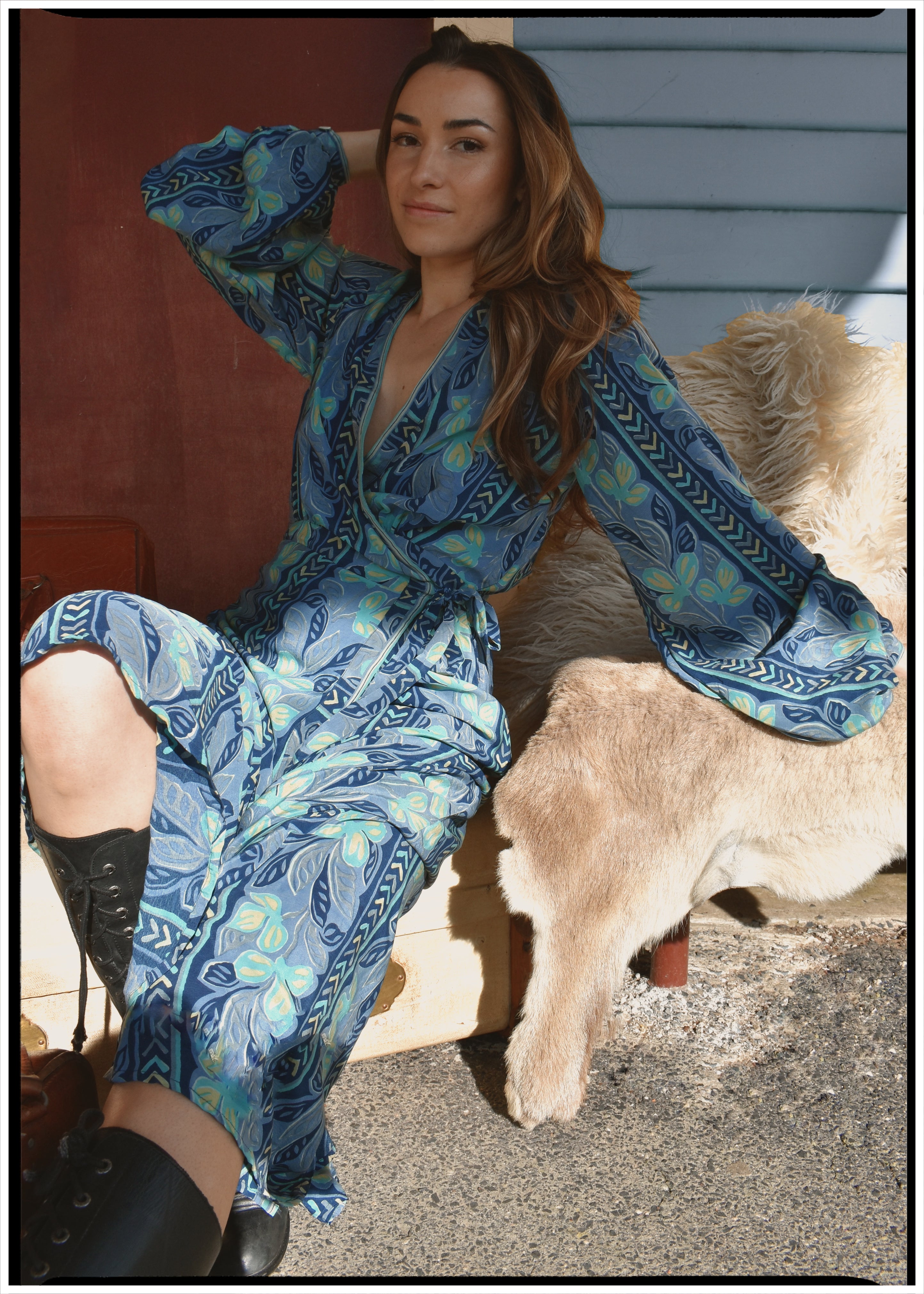 Caladium Silk Wrap Dress ~ Brook XS
