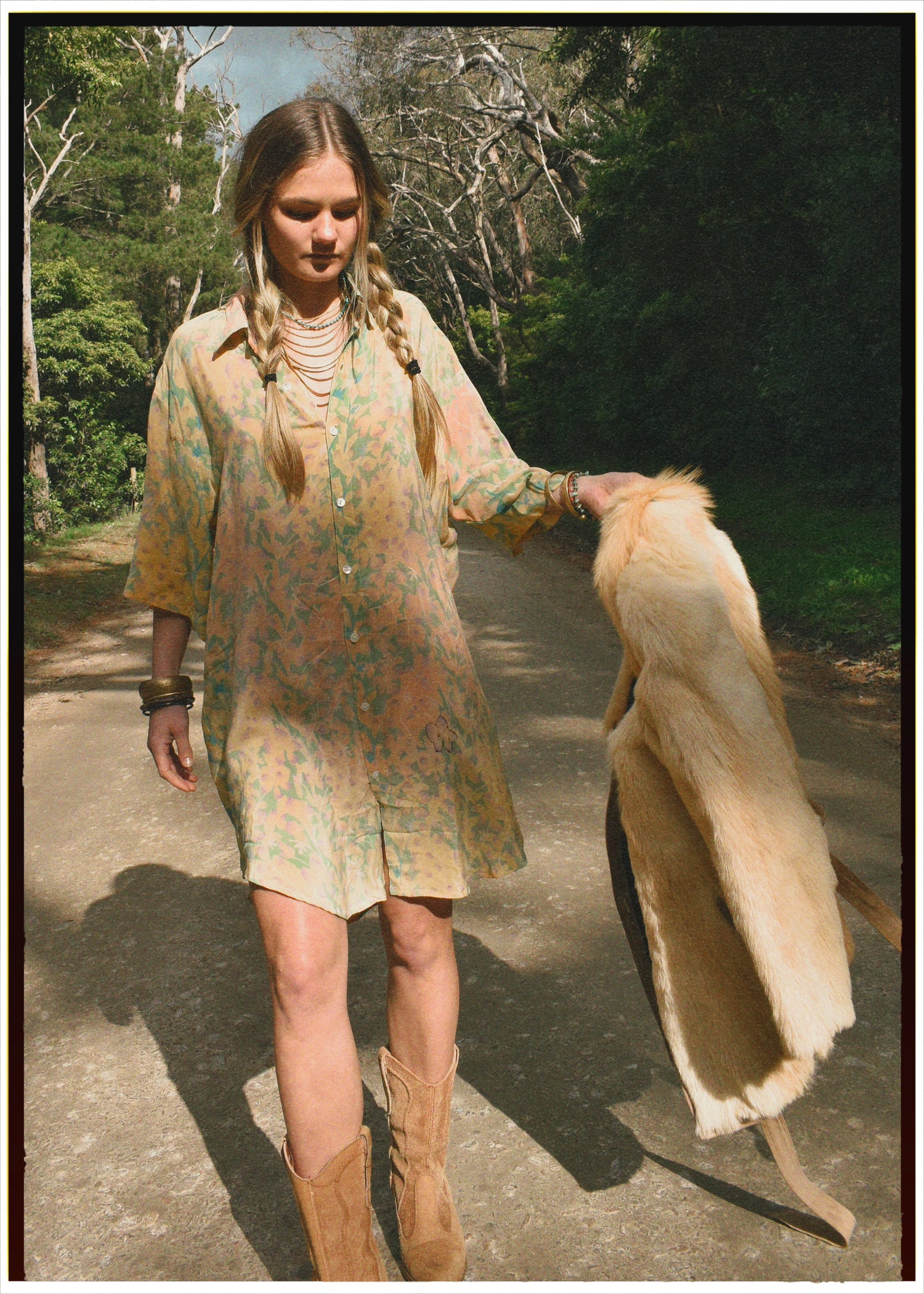 Astralagus Silk Crepe Oversized Shirt ~ Celandine