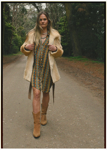 Astralagus Silk Crepe Oversized Shirt ~ Harlequin